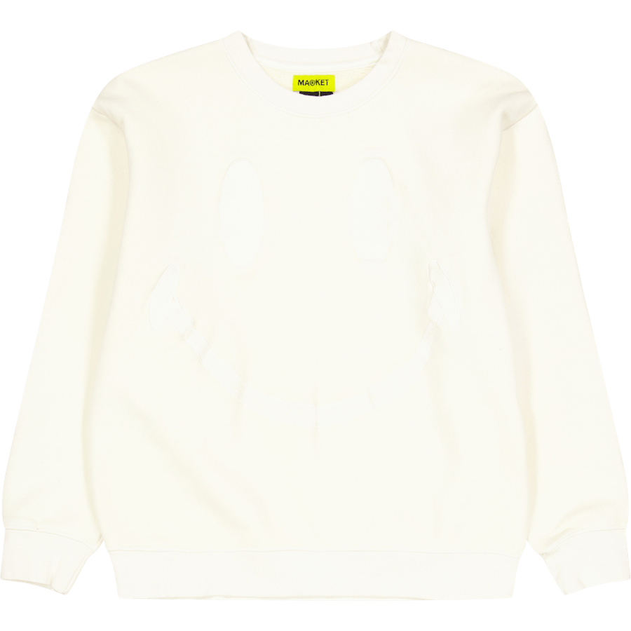 Smiley Oversized Crew Neck Swe Cream
