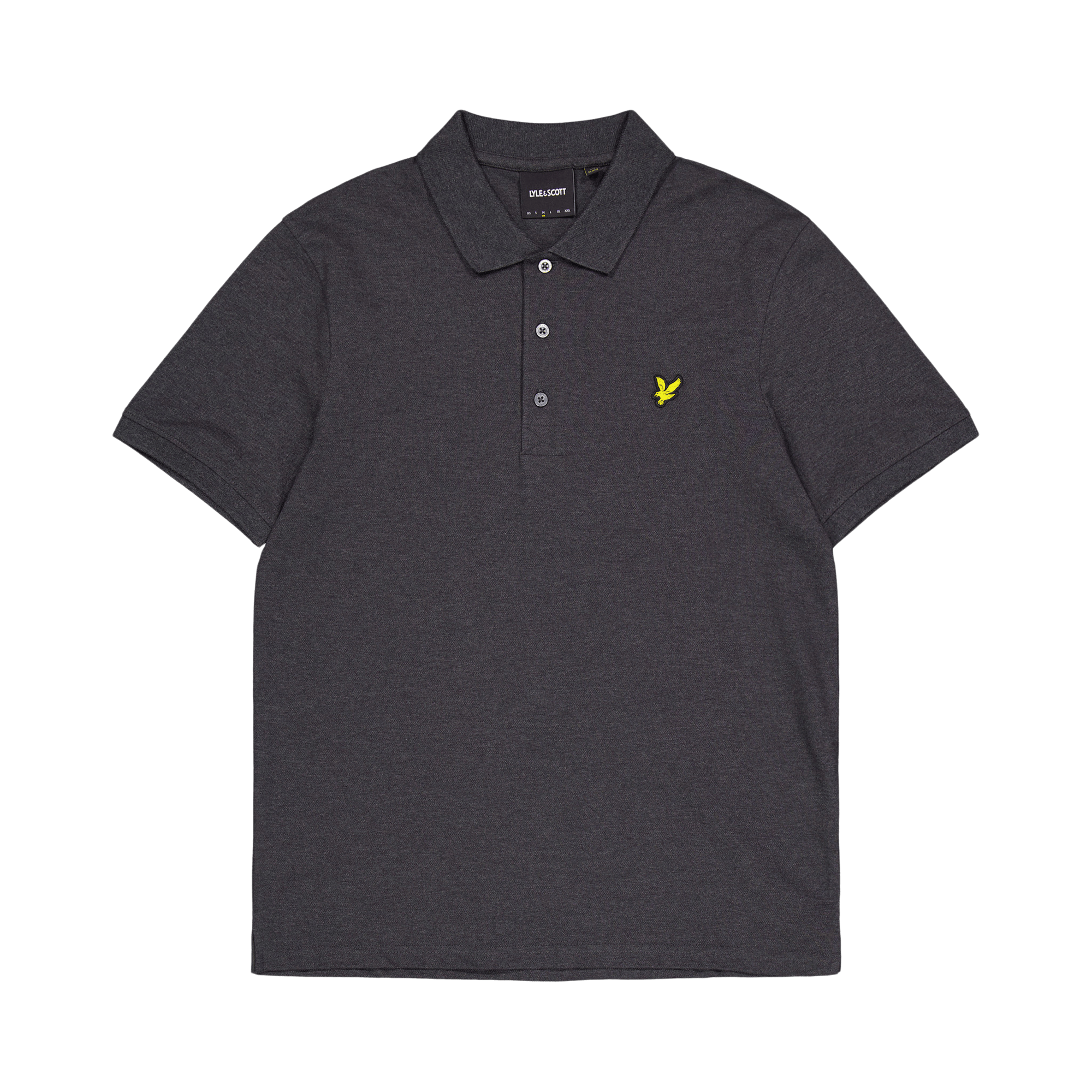 Plain Polo Shirt 398  Marl, Male, Odzież, Tops, Czarny, L