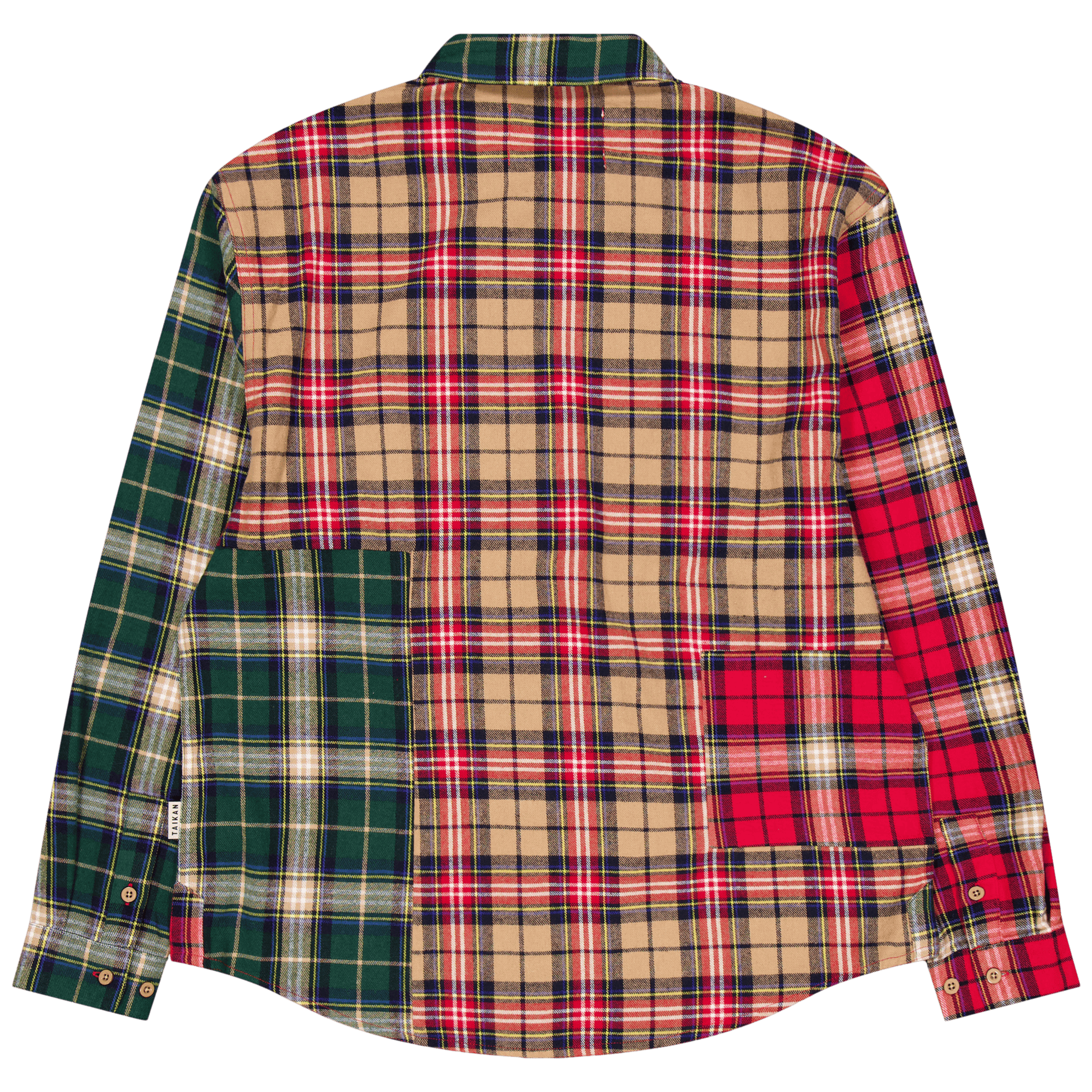 Patchwork L/s Shirt-sand/pine/ Sand/pine/red - Bild 2