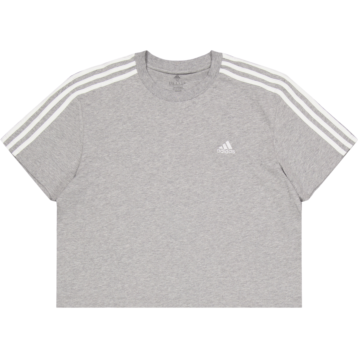 Essentials 3-Stripes Single Jersey Crop Top Medium Grey Heather