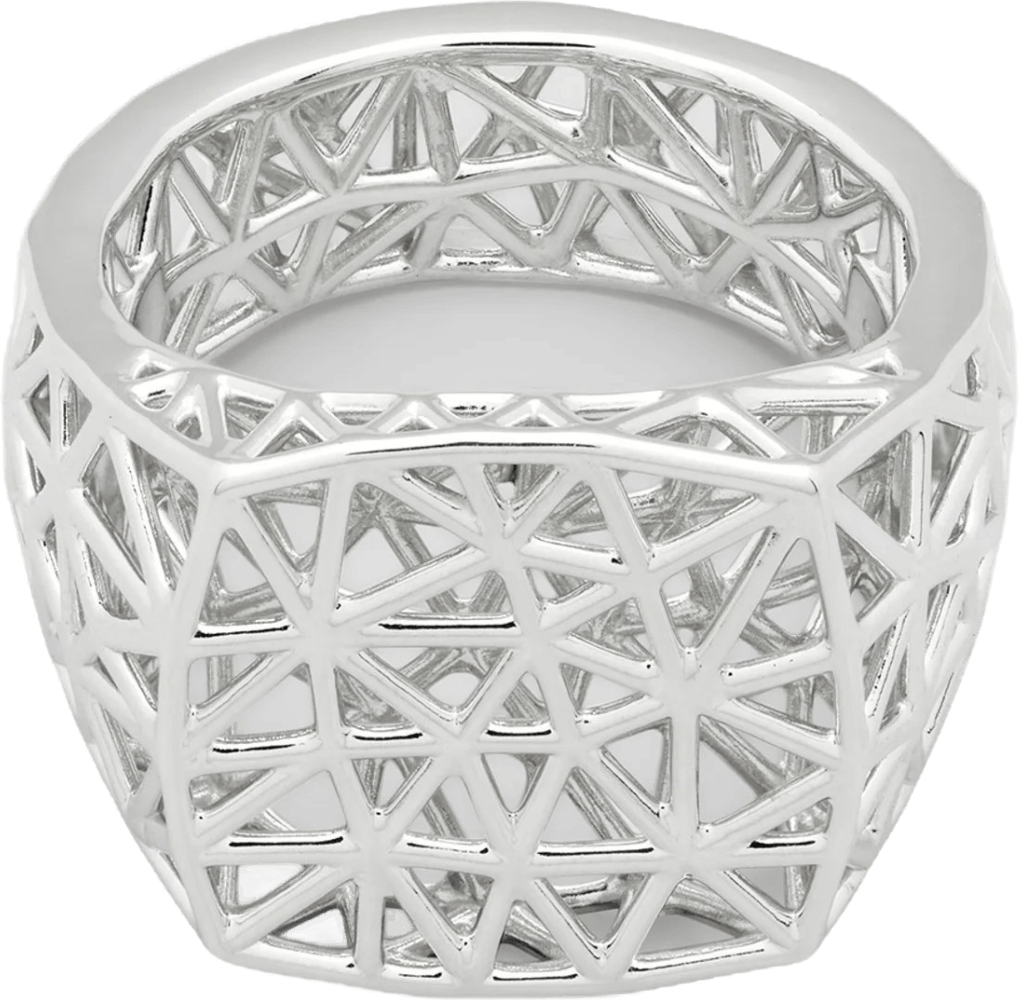 Mesh Ring (m) 925 Sterling Silver, Unisex, Apparatuur, andere accessoires, Zilver, 64
