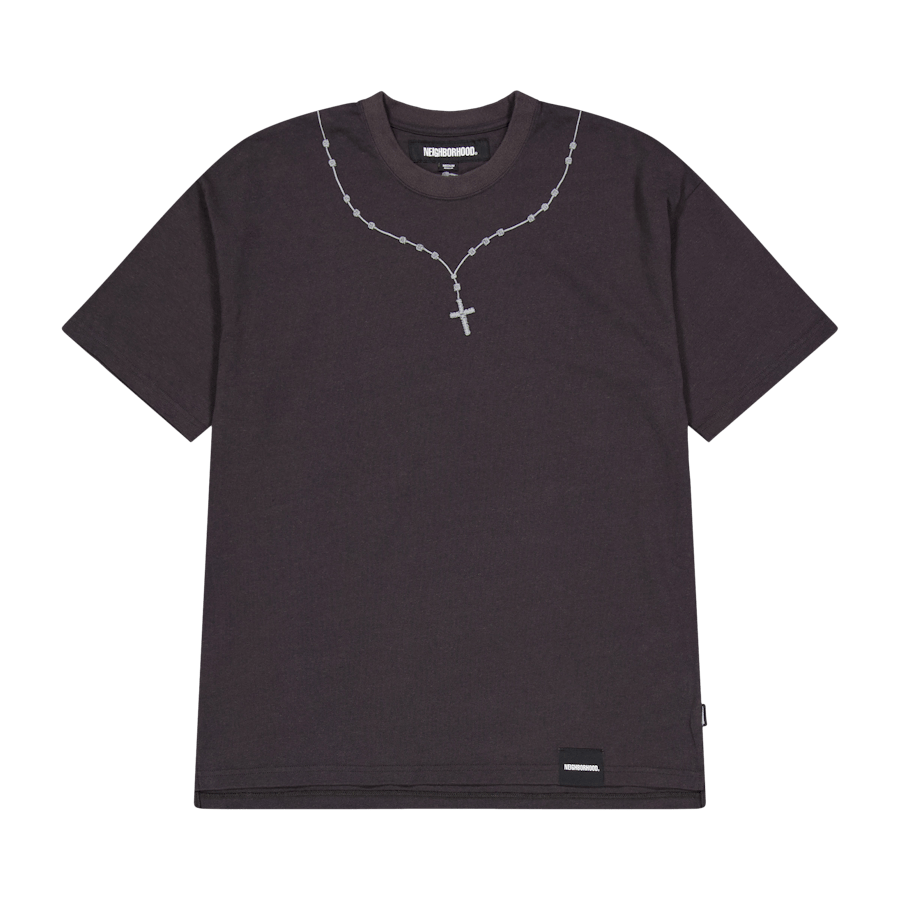 Cross Embroidery Crewneck Ss Black