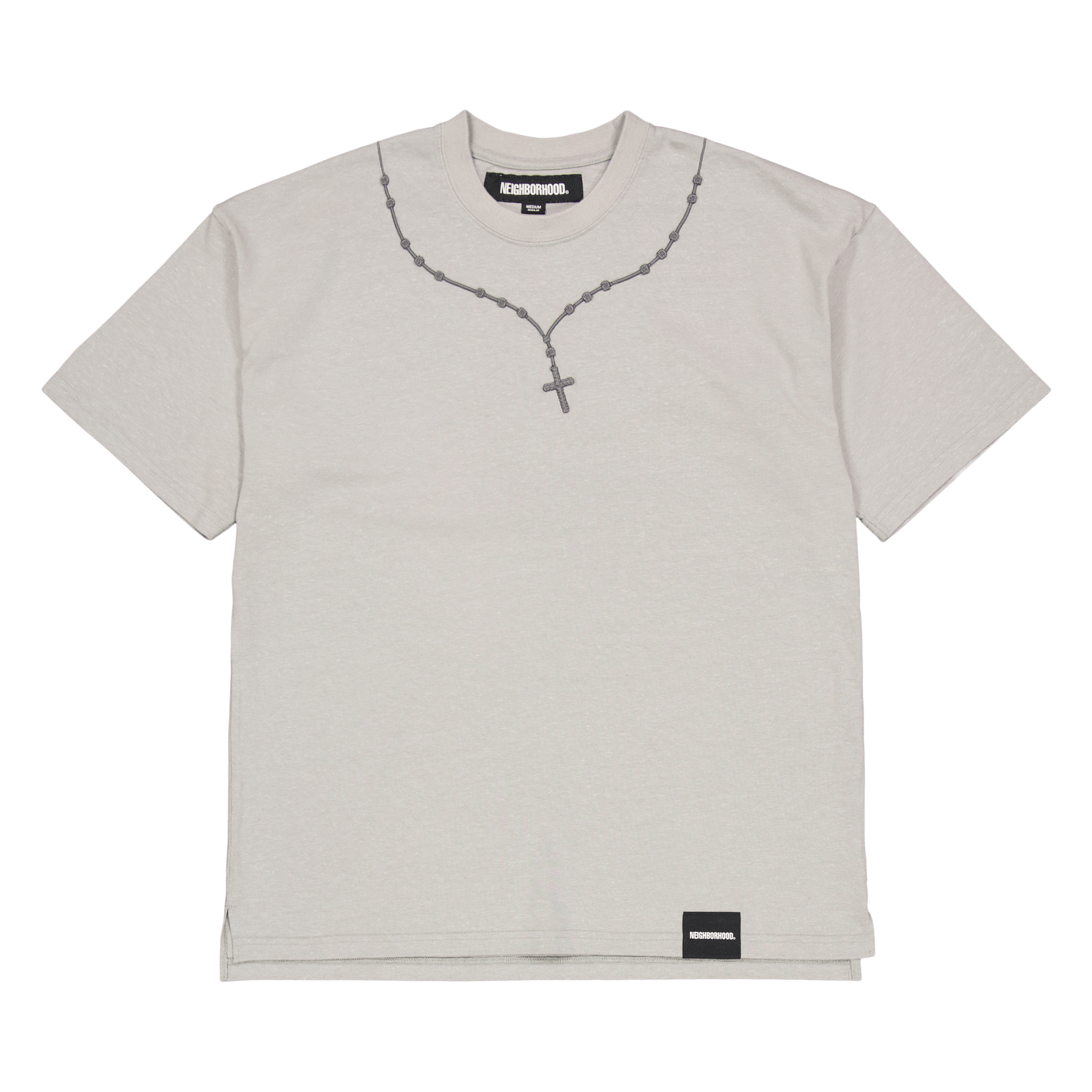 Cross Embroidery Crewneck Ss Gray