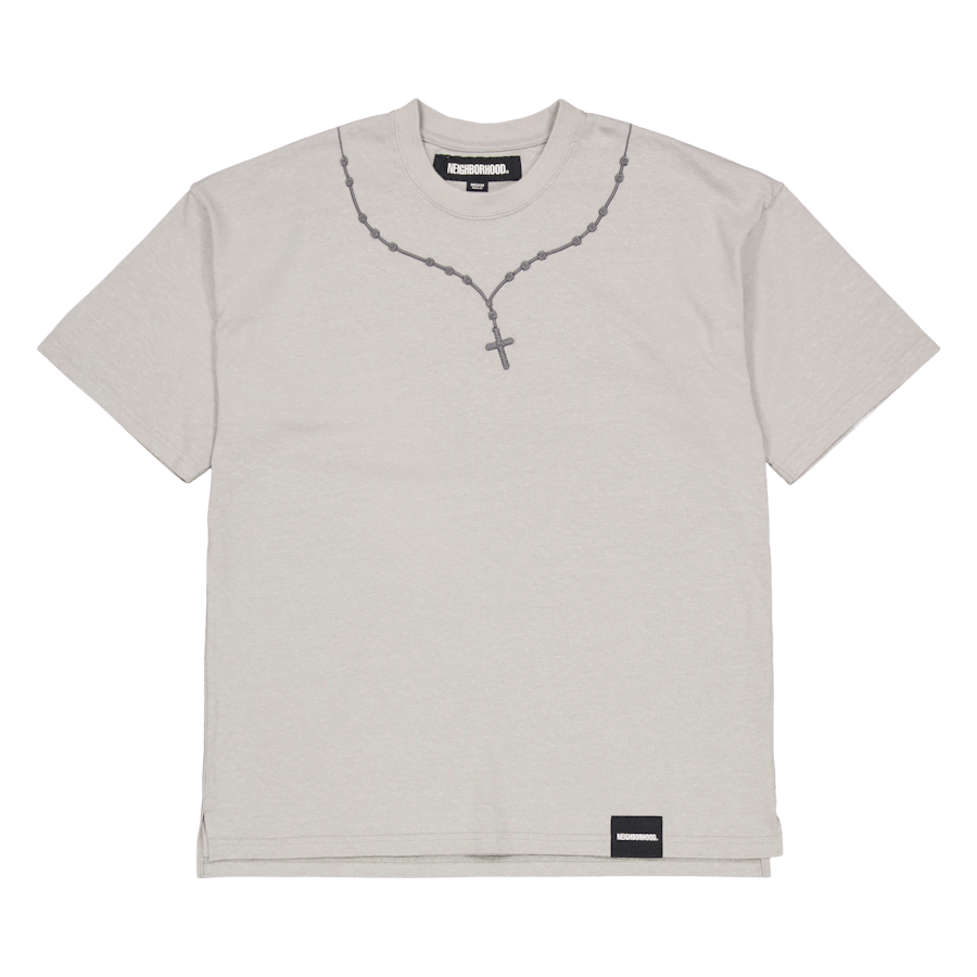 Cross Embroidery Crewneck Ss Gray
