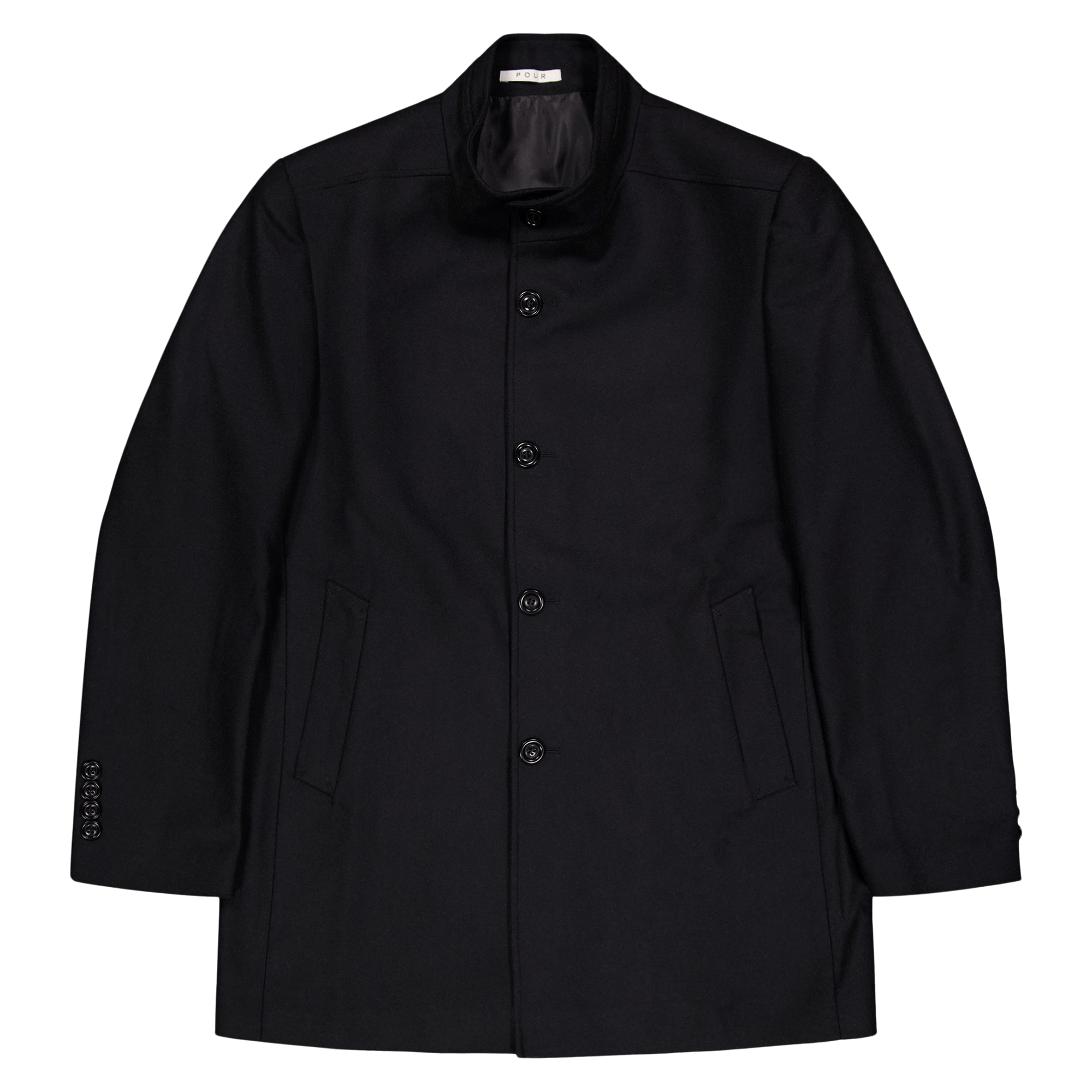 Stand Collar Coat POUR, Male, Klær, jakker, Svart, 48