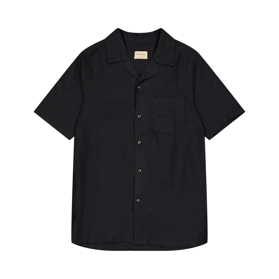 Linen Camp Shirt Black