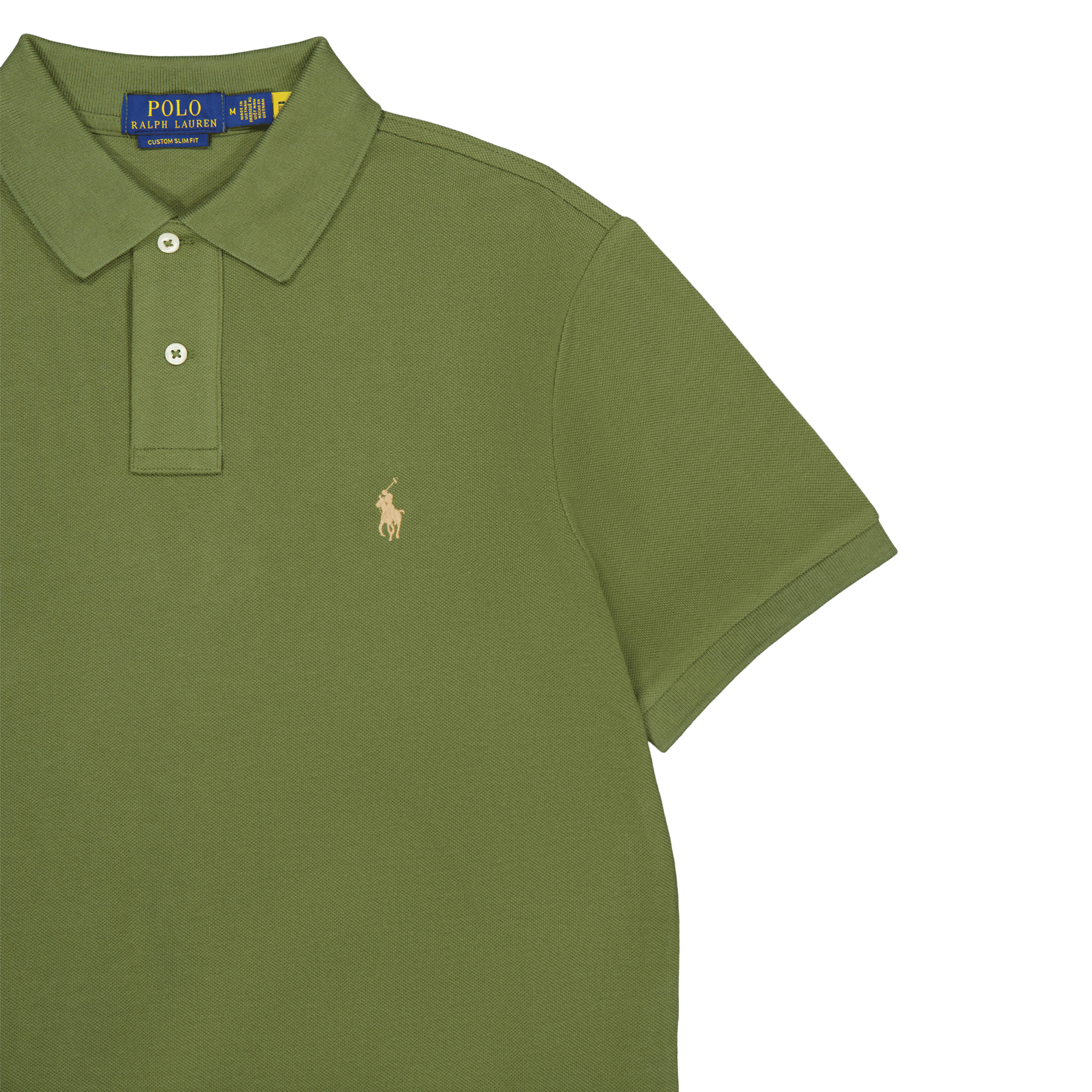 Custom Slim Fit Mesh Polo Shirt Dark Sage - Bild 3