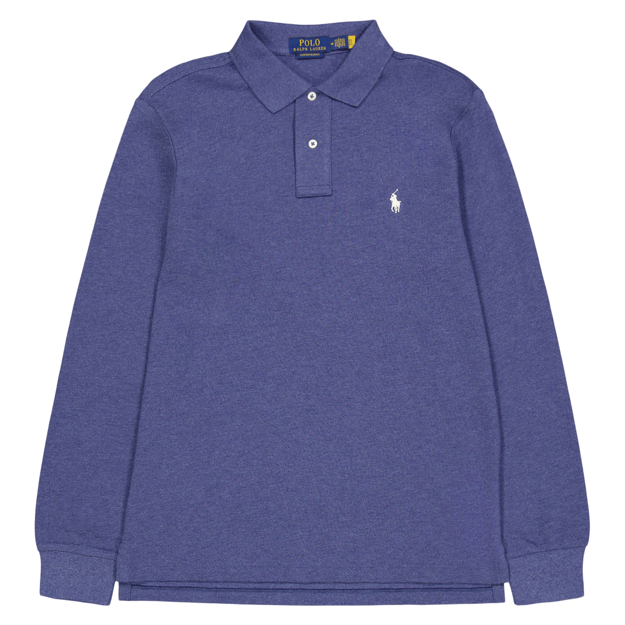 Custom Slim Long-Sleeve Polo Navy Heather