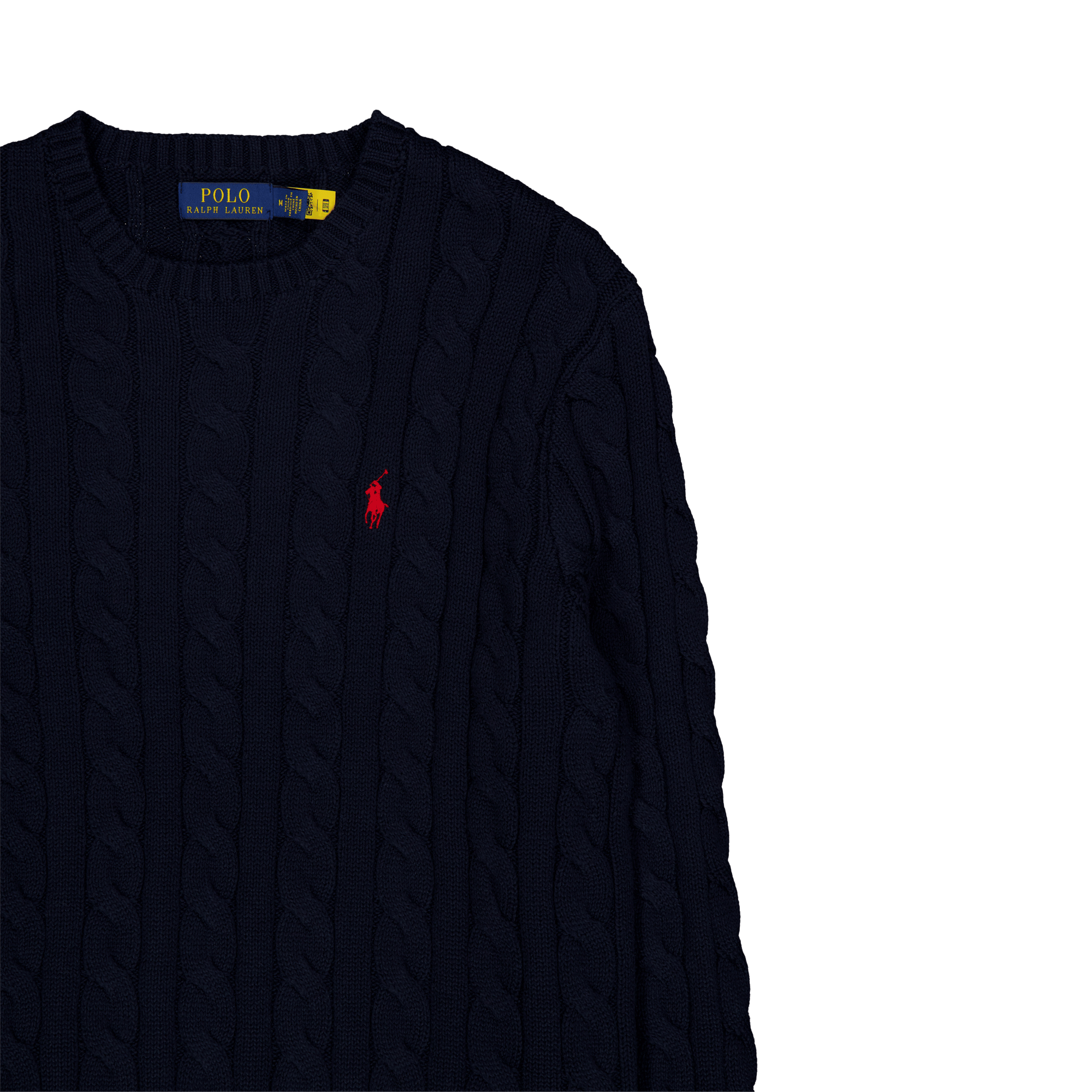 Cable-Knit Cotton Sweater Hunter Navy - Bild 3