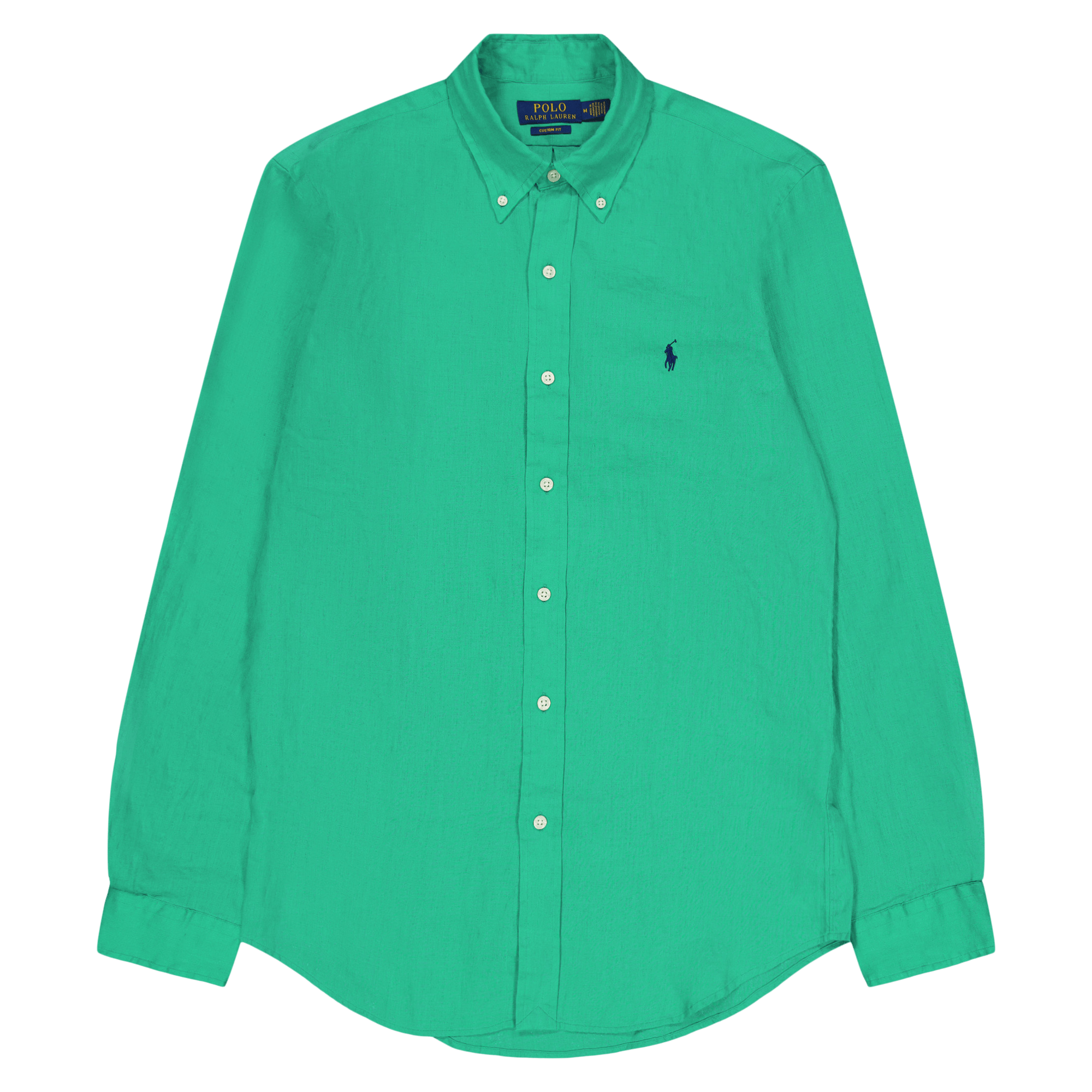 Custom Fit Linen Shirt Grasshopper Green