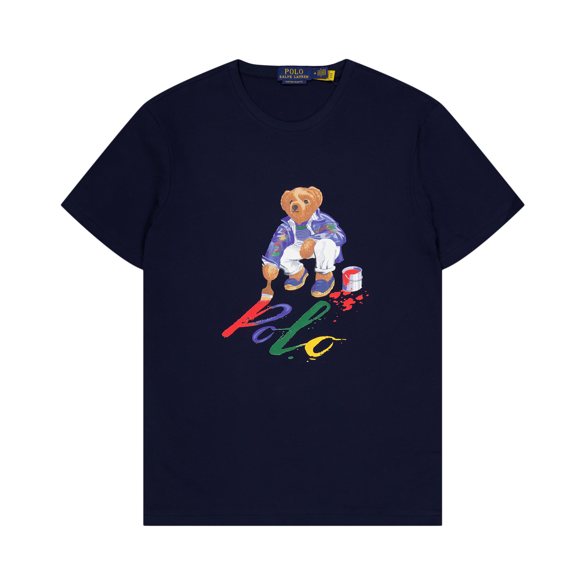 Custom Slim Fit Polo Bear Jersey T-Shirt Cruise Navy Paint Bear, Male, Ropa, Tops, Azul, M
