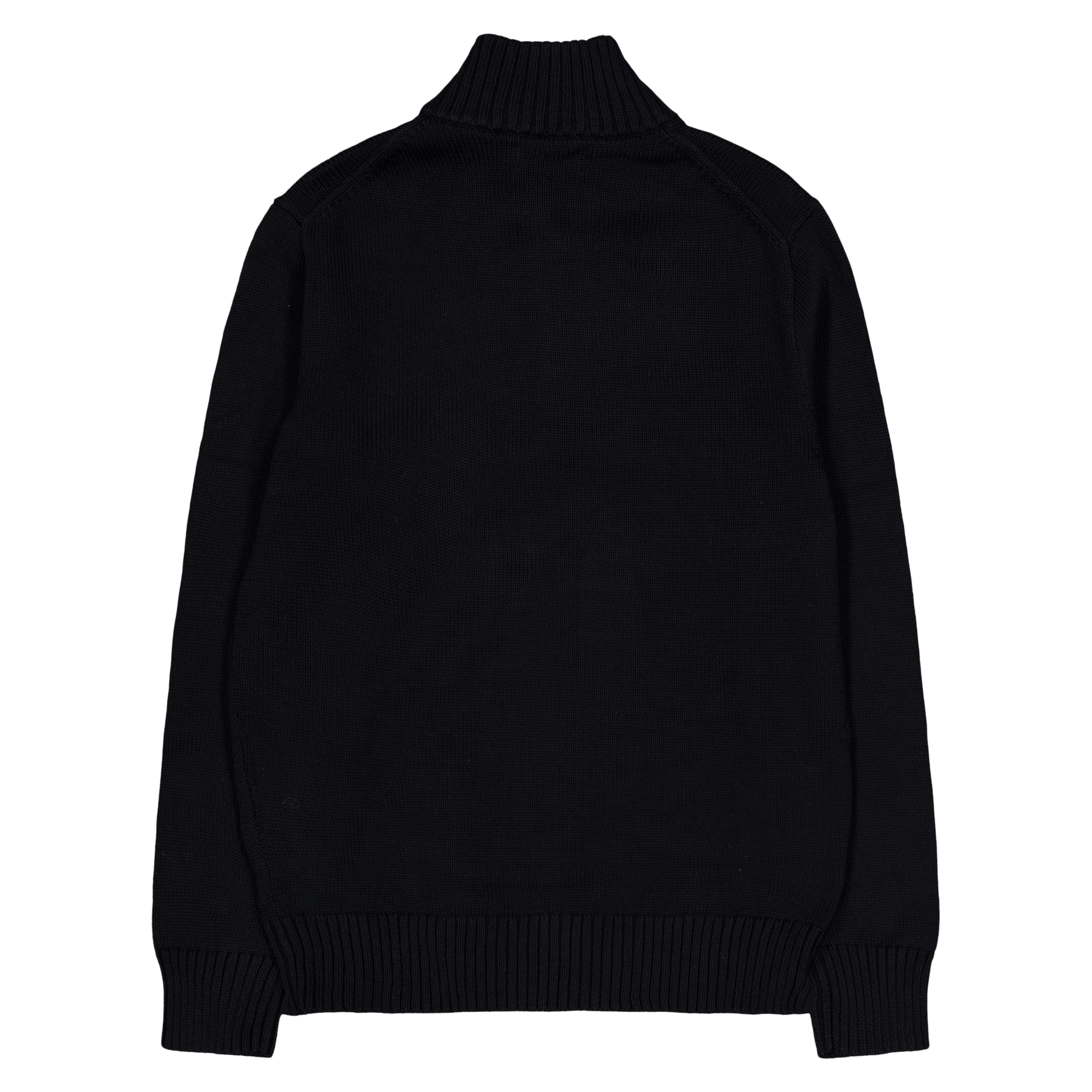 Cotton Quarter-Zip Sweater Polo Black - Bild 2