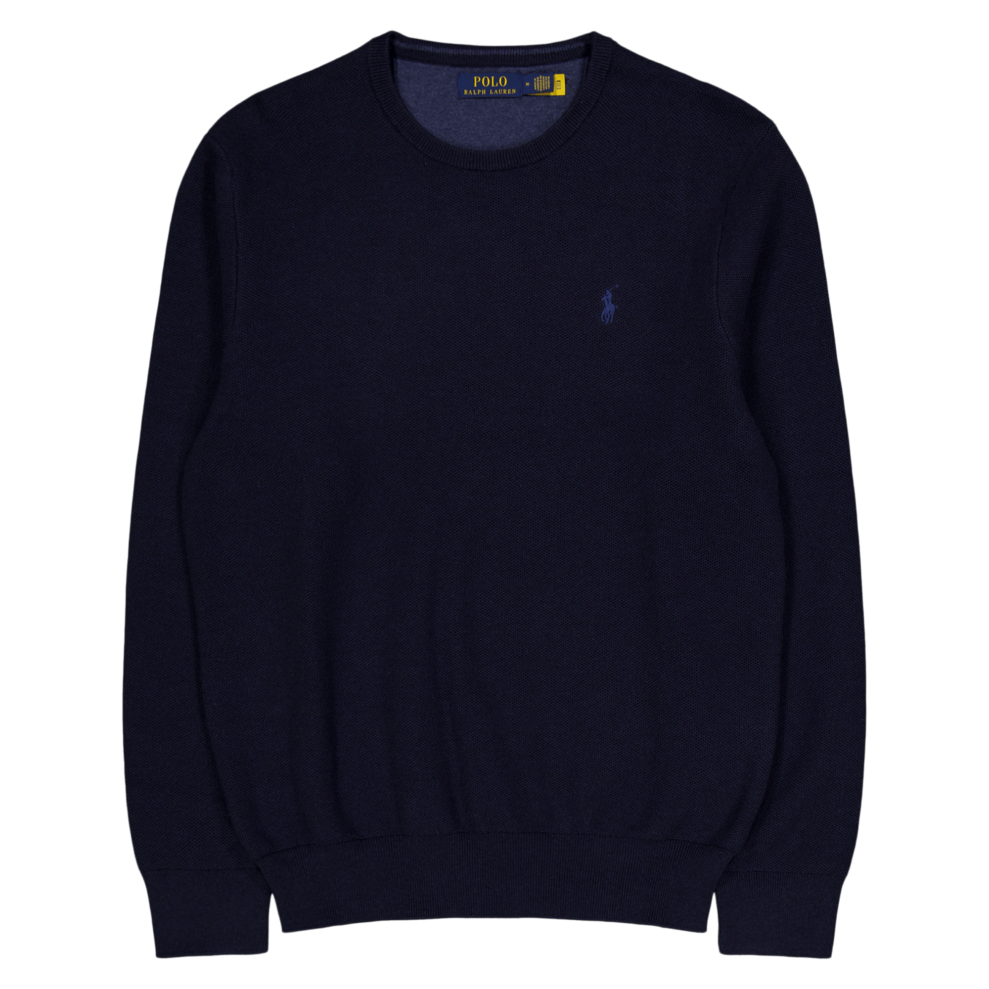 Textured Cotton Crewneck Sweater Navy Htr, Male, Vêtements, Tops, Noir, S