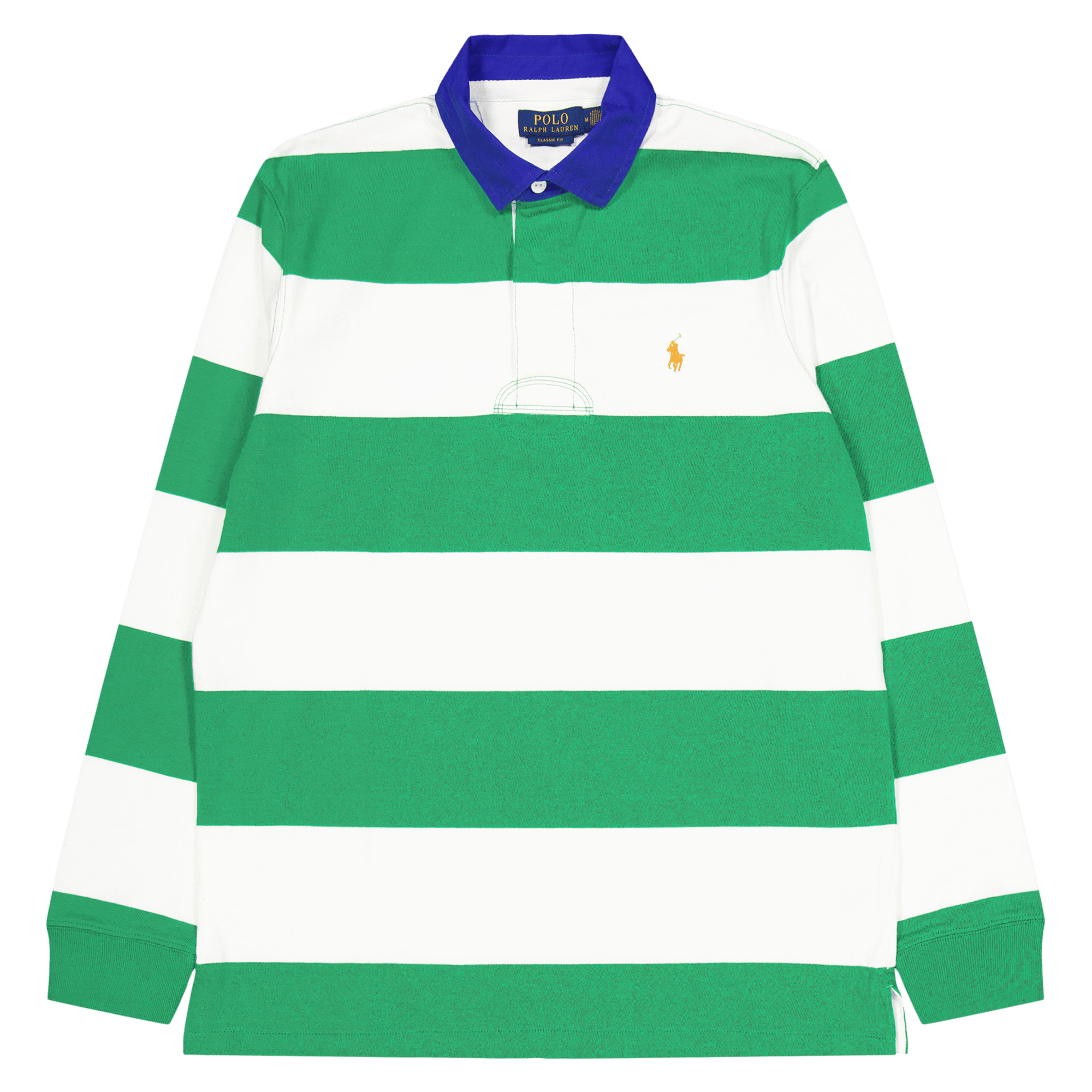 Classic Fit Striped Jersey Rugby Shirt Stem / White