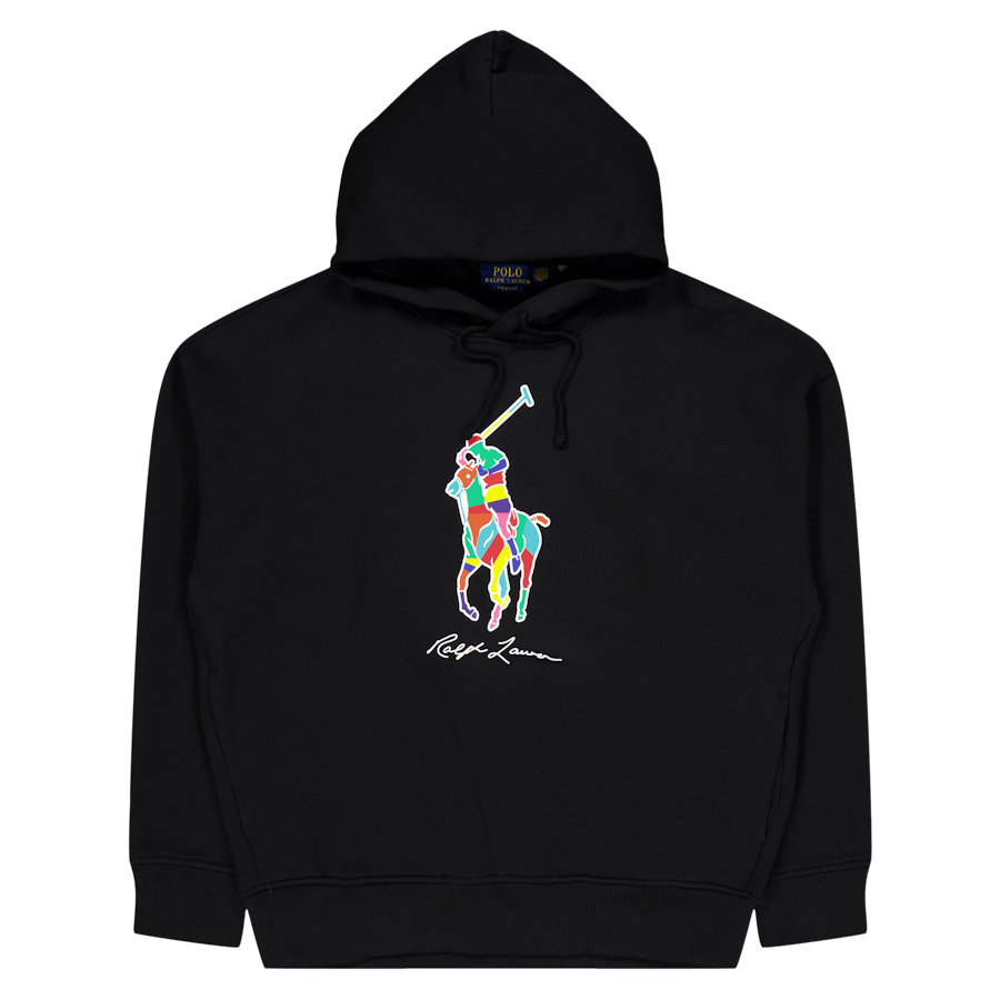 Big Fit Big Pony Fleece Hoodie Polo Black