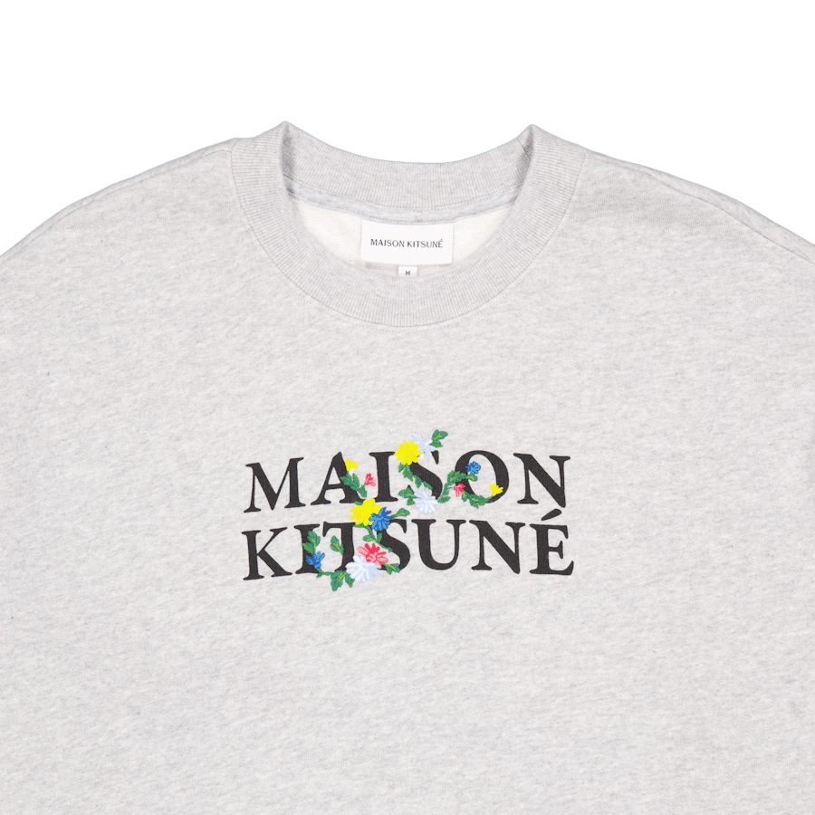 Maison Kitsune Flowers Comfort Grey Melange - Bild 3