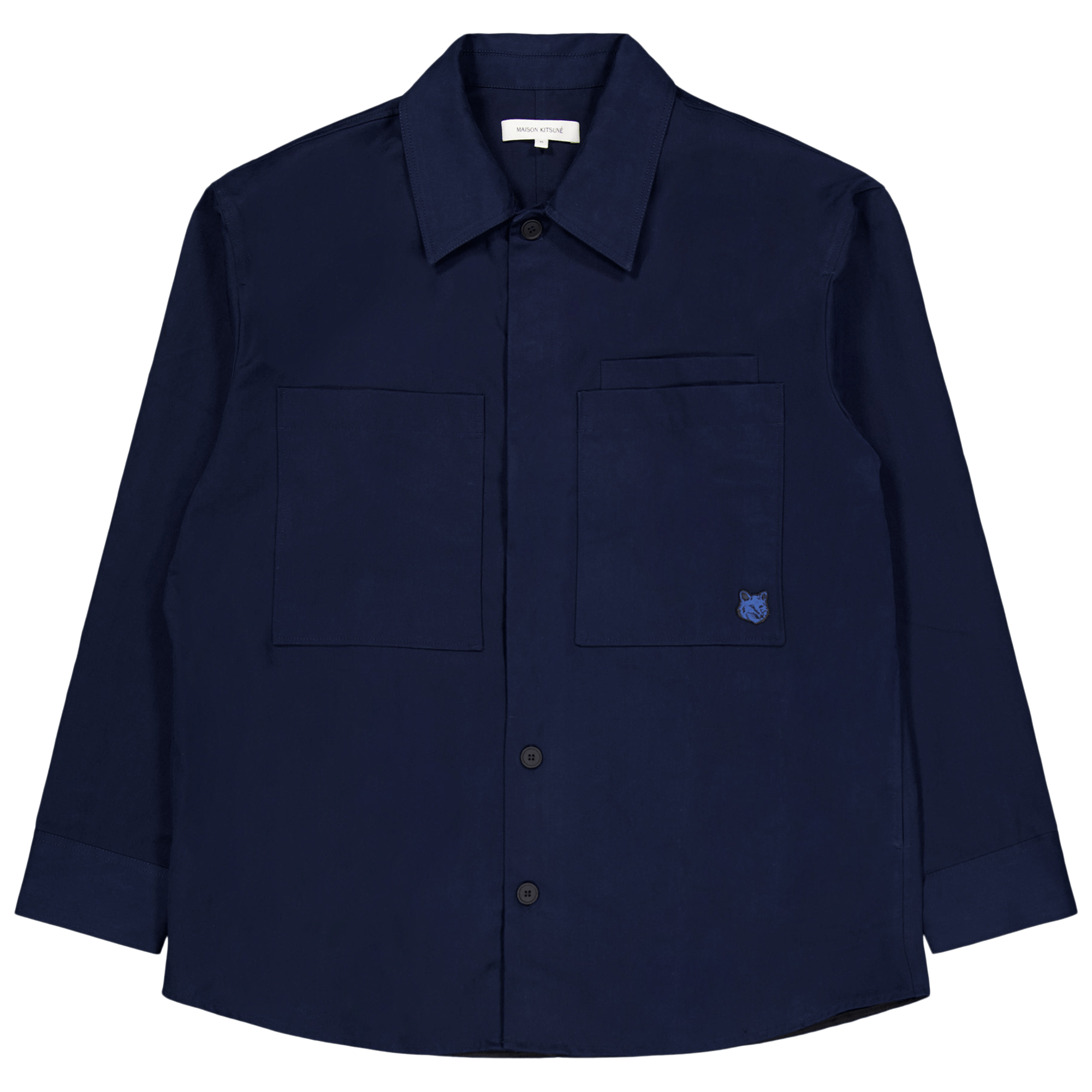 Overshirt With Tonal Fox Head  Ink Blue