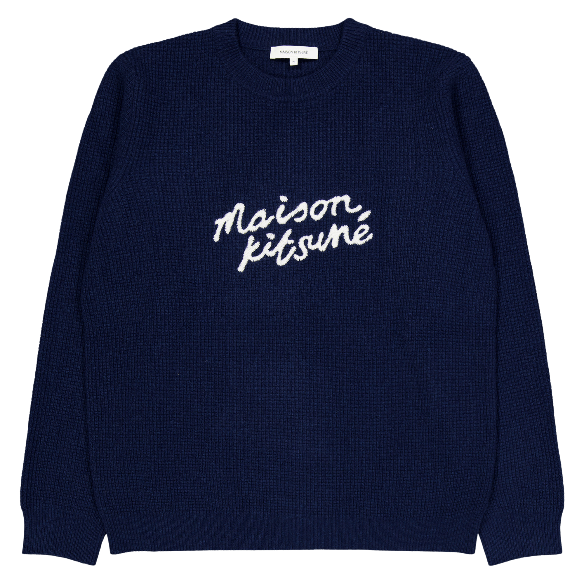 Maison Kitsune Handwriting Com Ink Blue, Male, Apparels, Tops, Blue, M