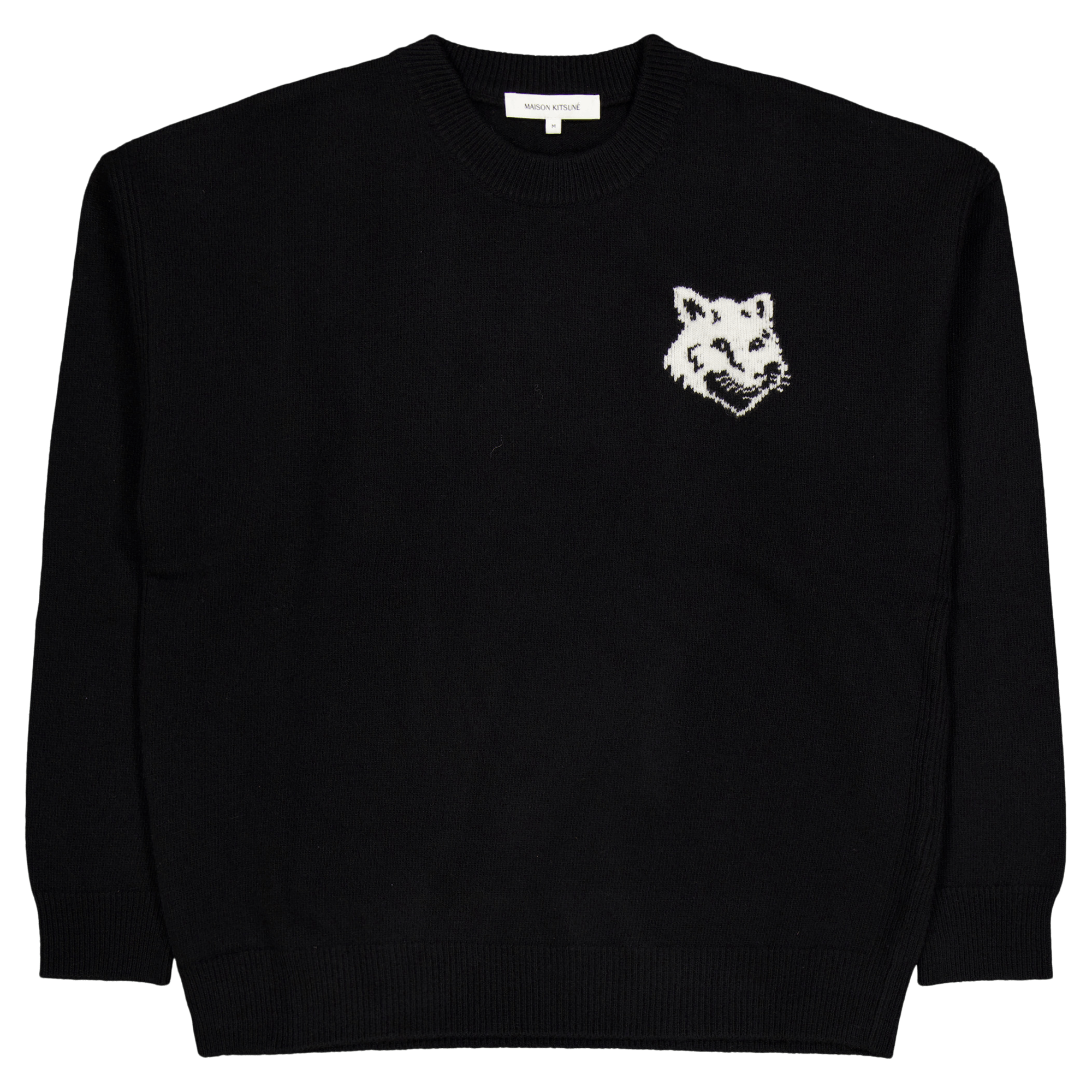 Fox Head Intarsia Comfort Jump Black, Male, Vêtements, Tops, Noir, S