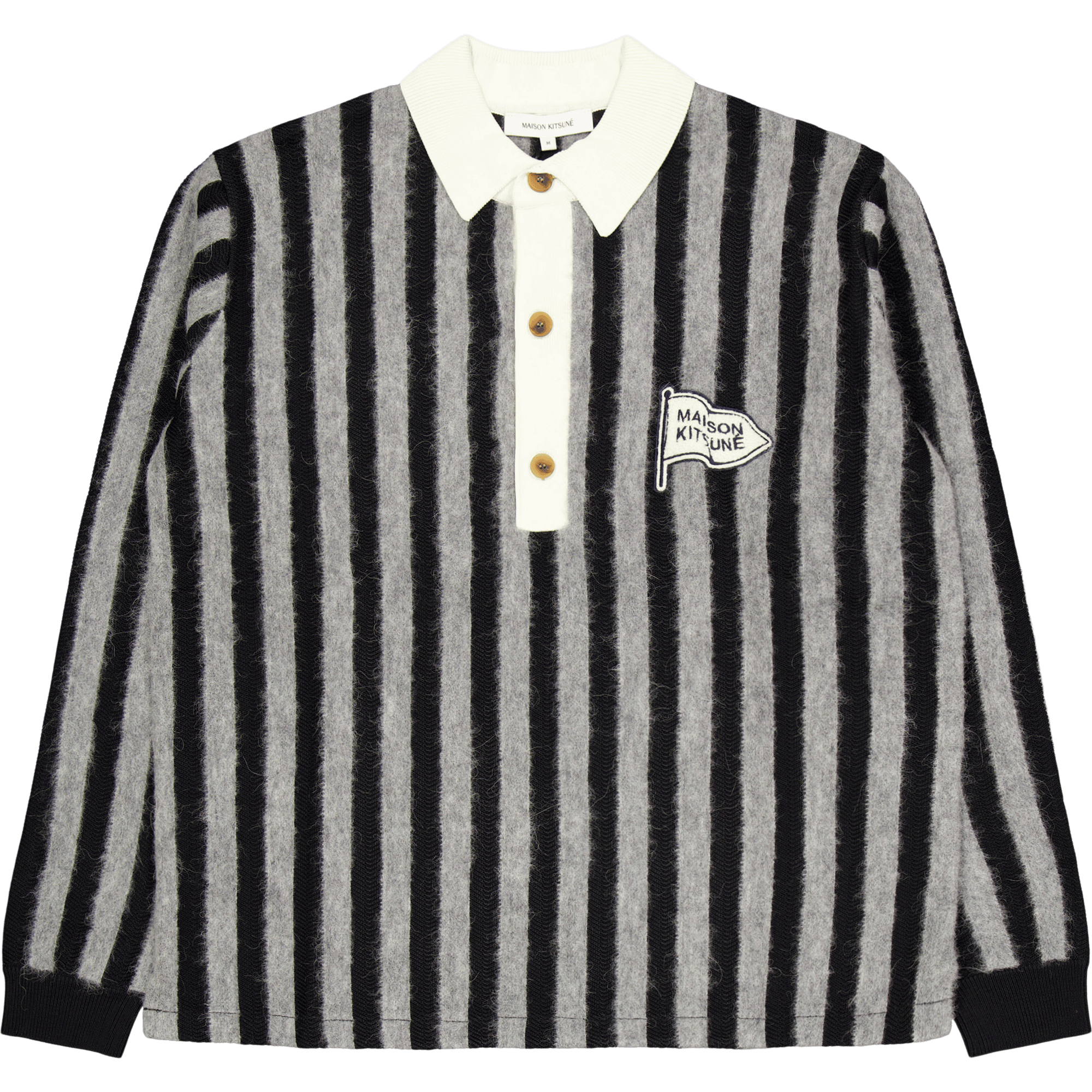 Striped Comfort Polo Black/stone