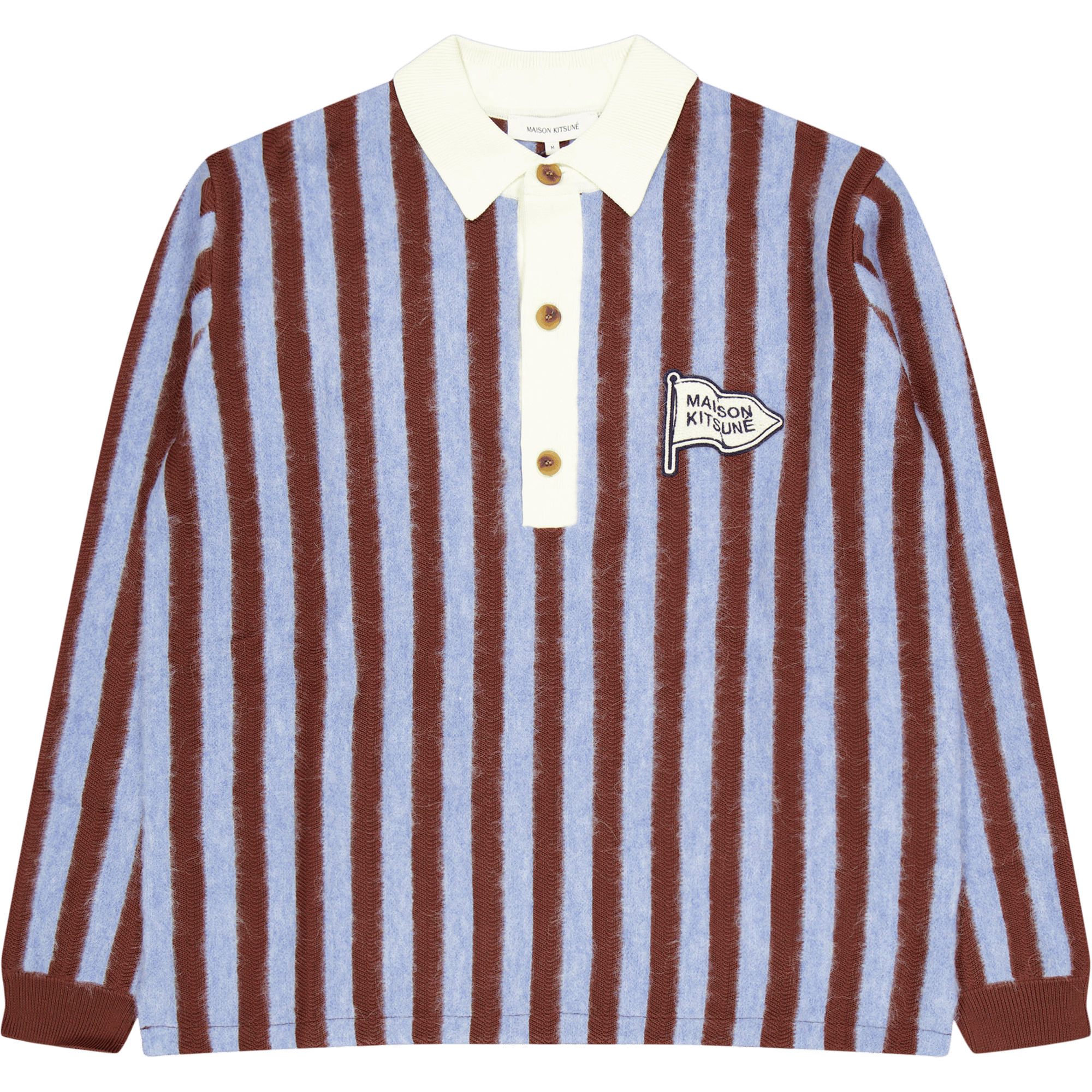 Striped Comfort Polo Sky Blue/hazelnut