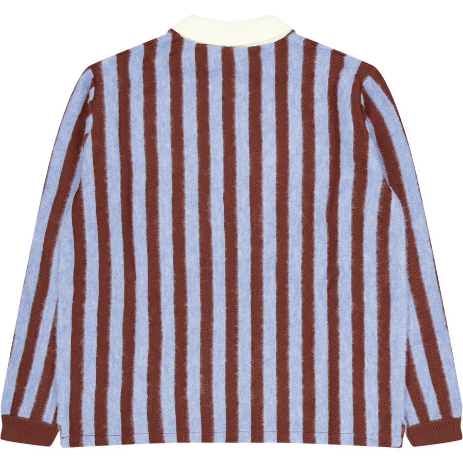 Striped Comfort Polo Sky Blue/hazelnut - Bild 2