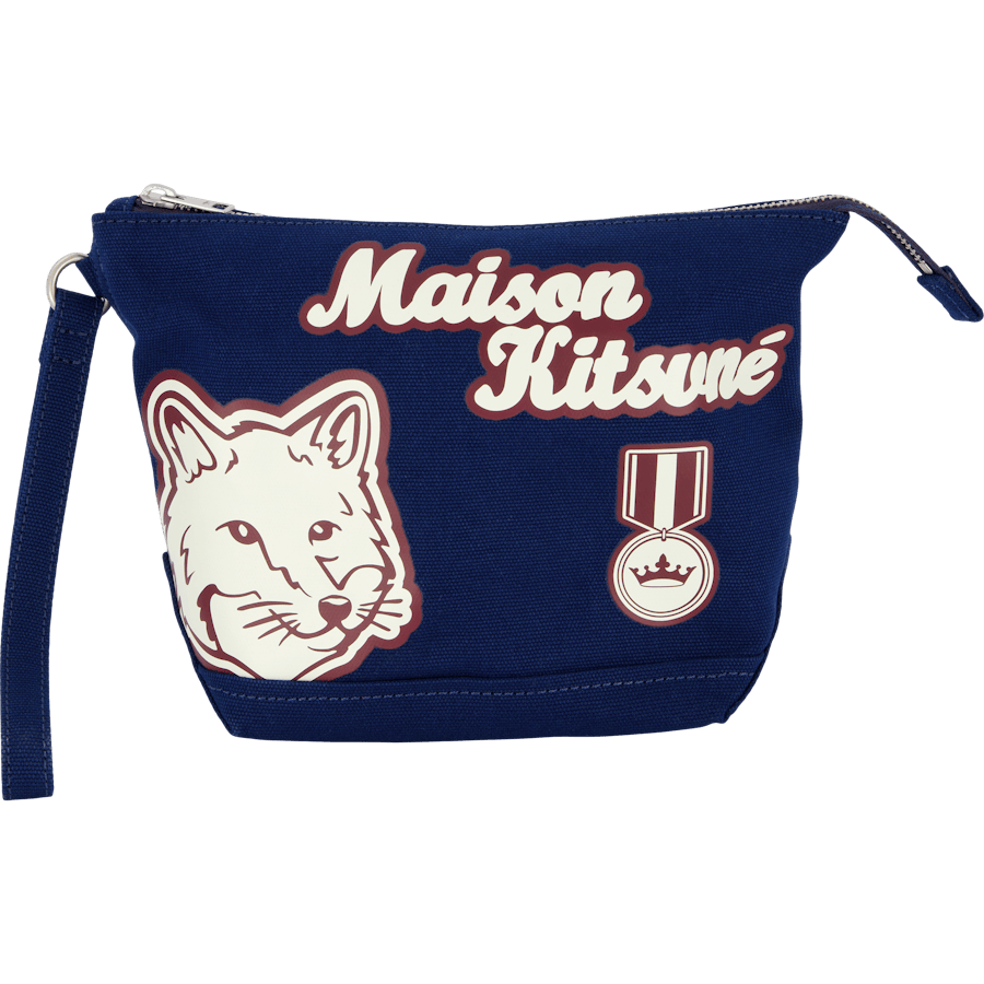 Varsity Patches Zipped Pouch Ink Blue