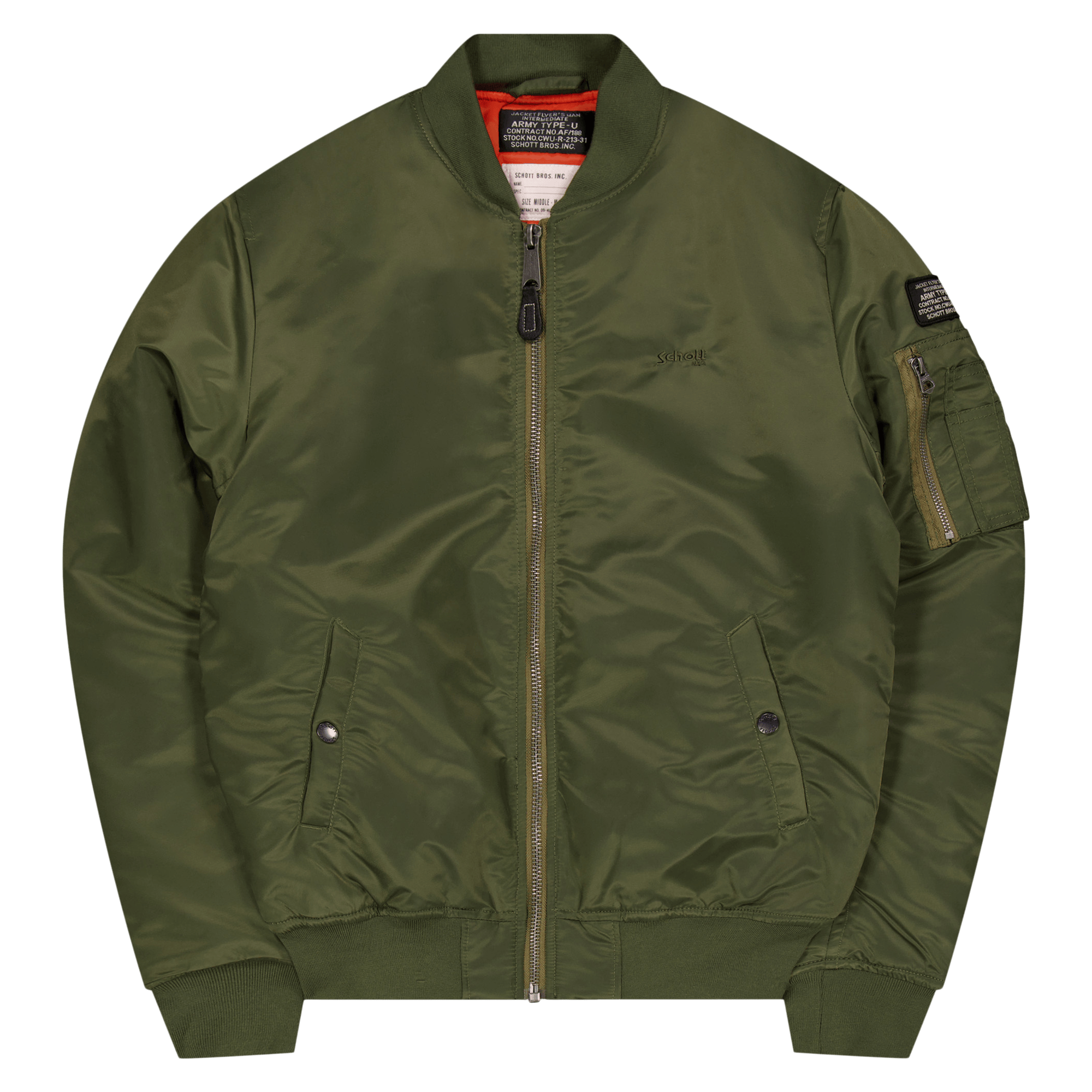 Jacket Bomber Schott Nylon Eco Army Kaki