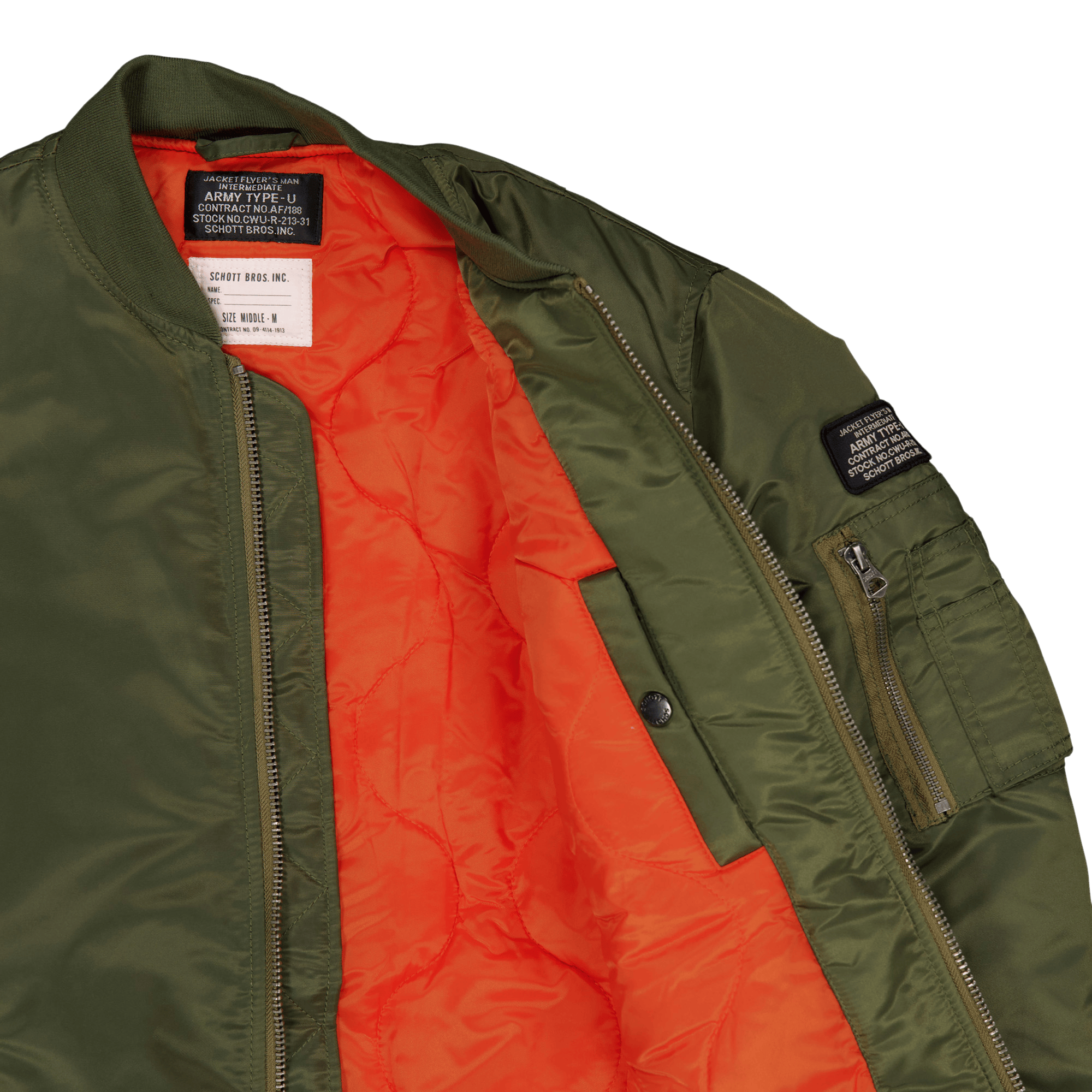 Jacket Bomber Schott Nylon Eco Army Kaki - Bild 4