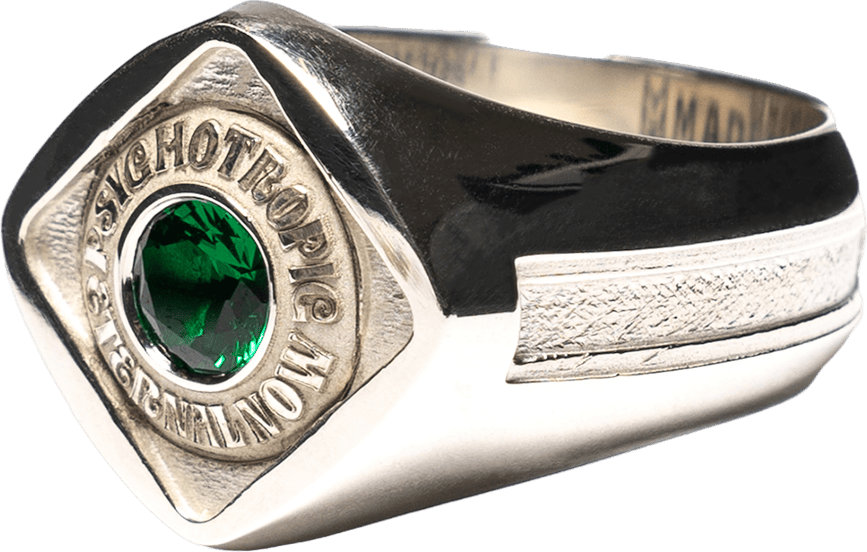 Psychotropic Class Ring Silver 925/emerald - Bild 2