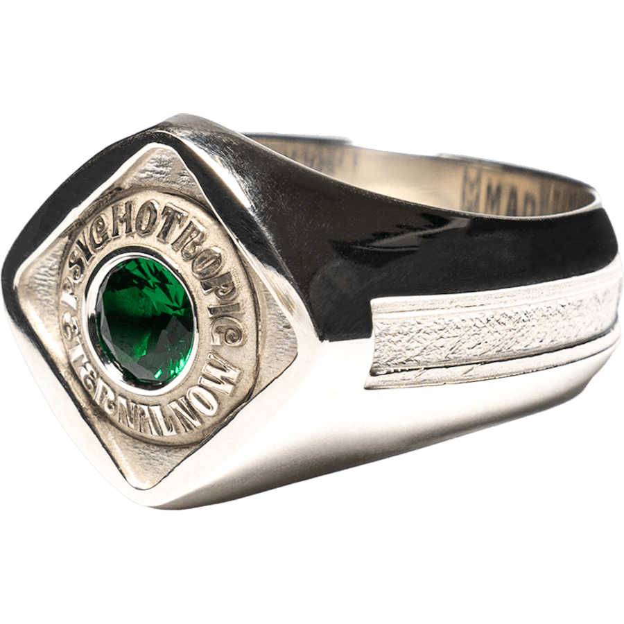 Psychotropic Class Ring Silver 925/emerald - Bild 2