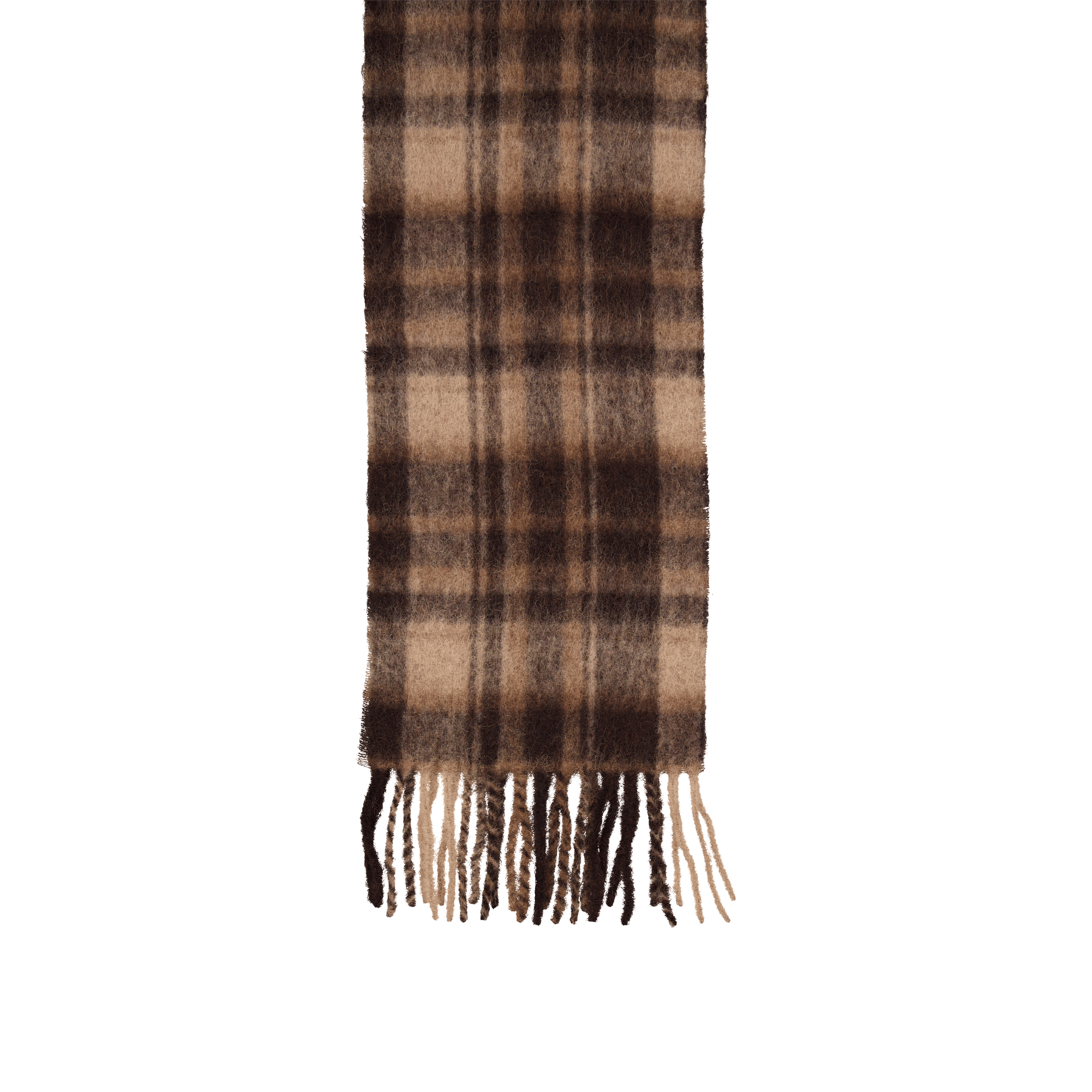 Airy Wool Scarf Brown Check