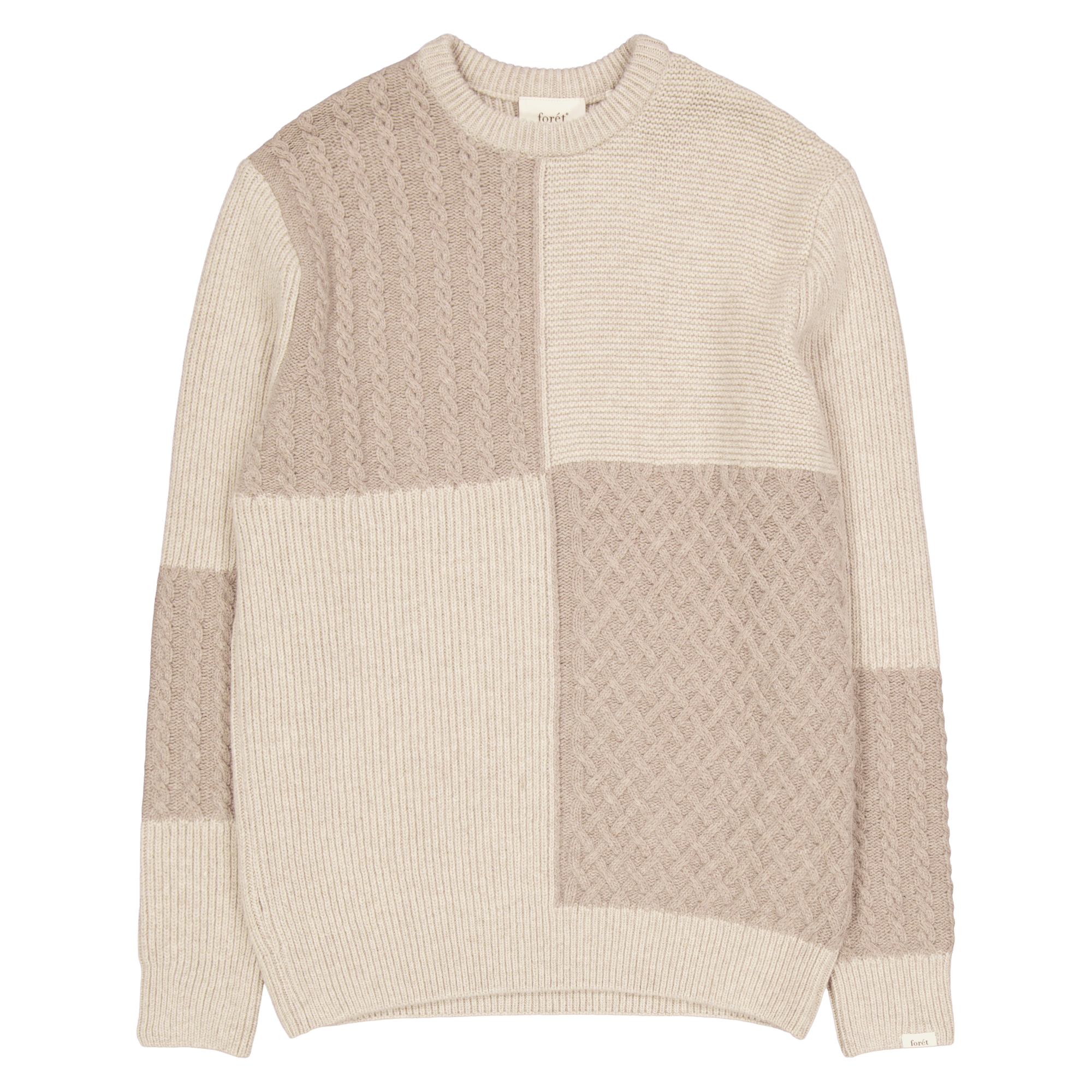 Walnut Patchwork Knit Khaki