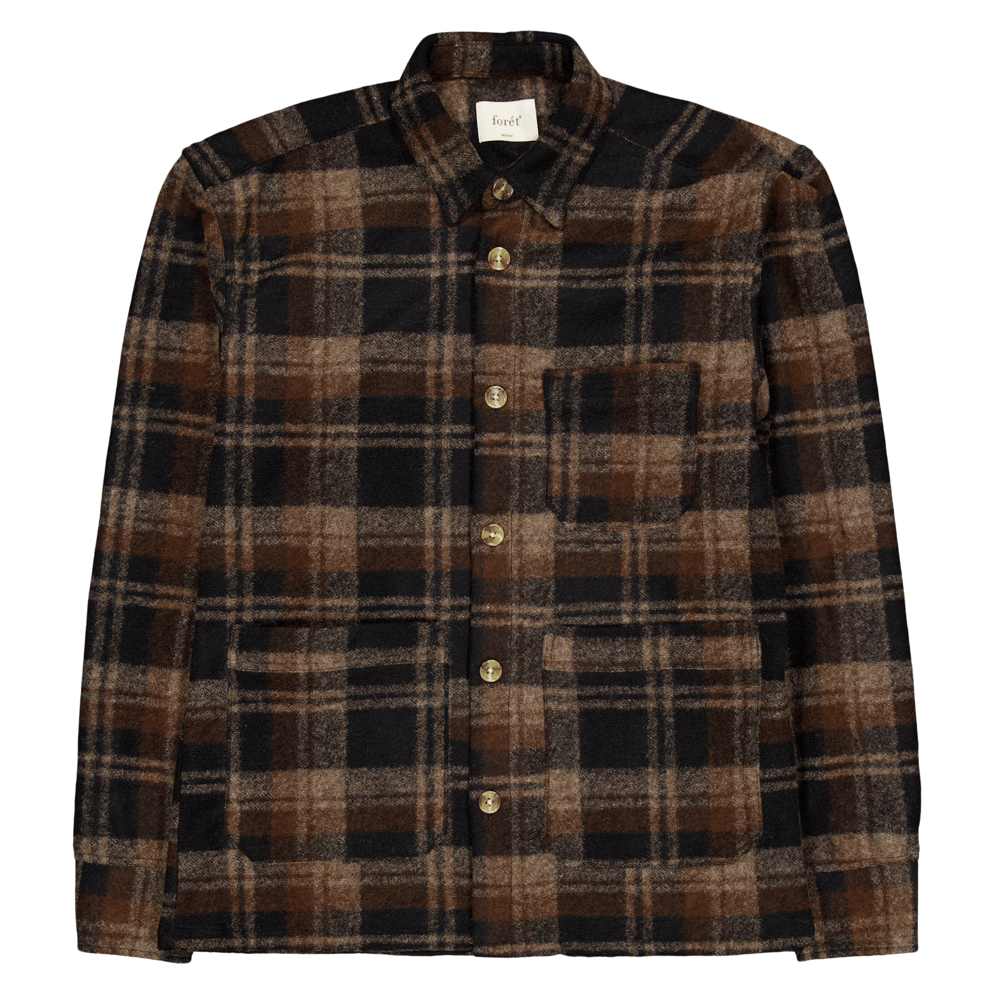 Ivy Wool Overshirt Brown Check