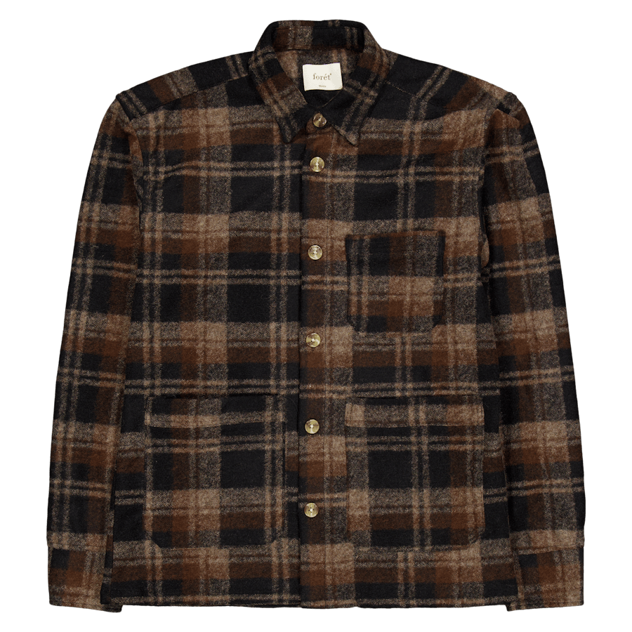 Ivy Wool Overshirt Brown Check