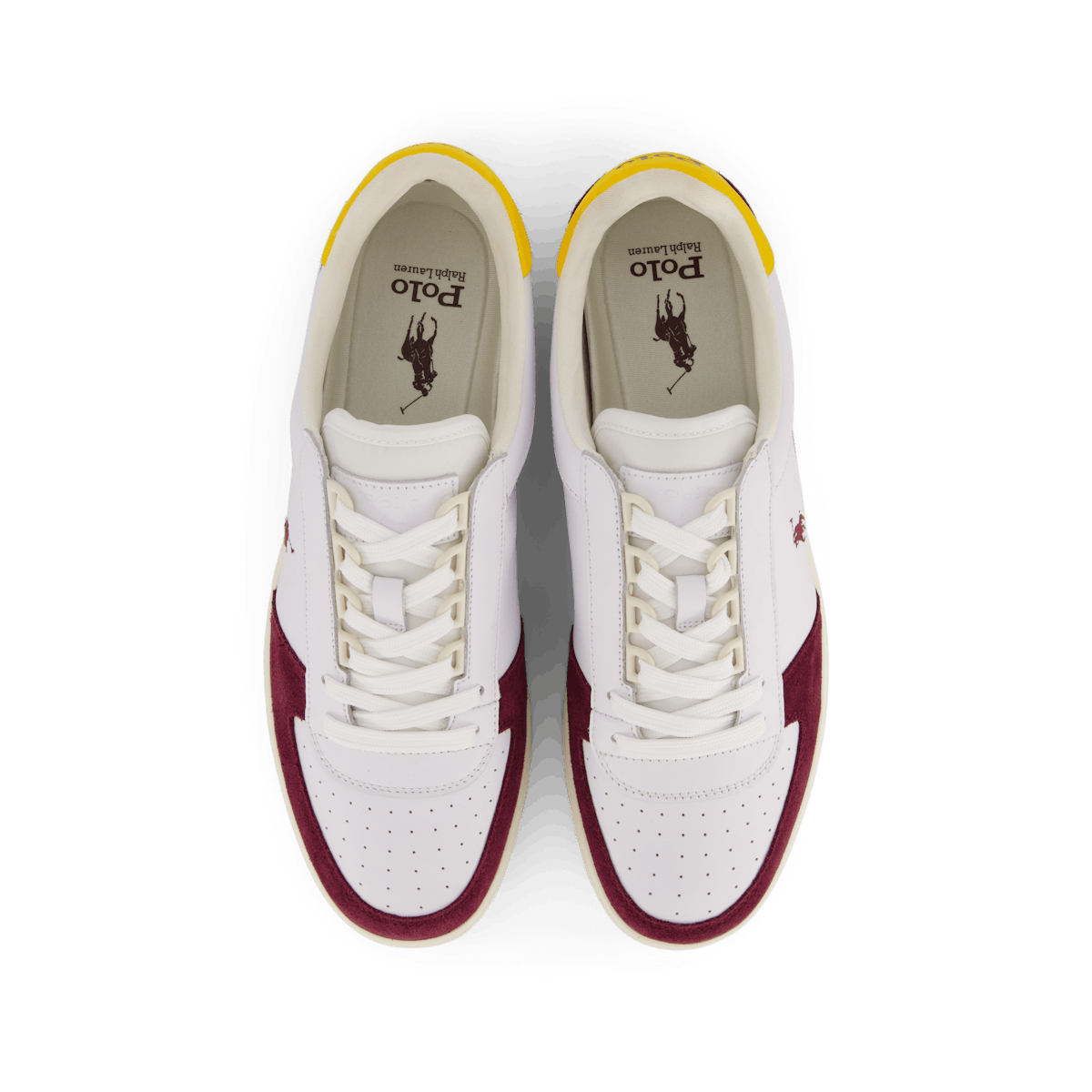 Court Leather-Suede Sneaker White / Wine / Gold