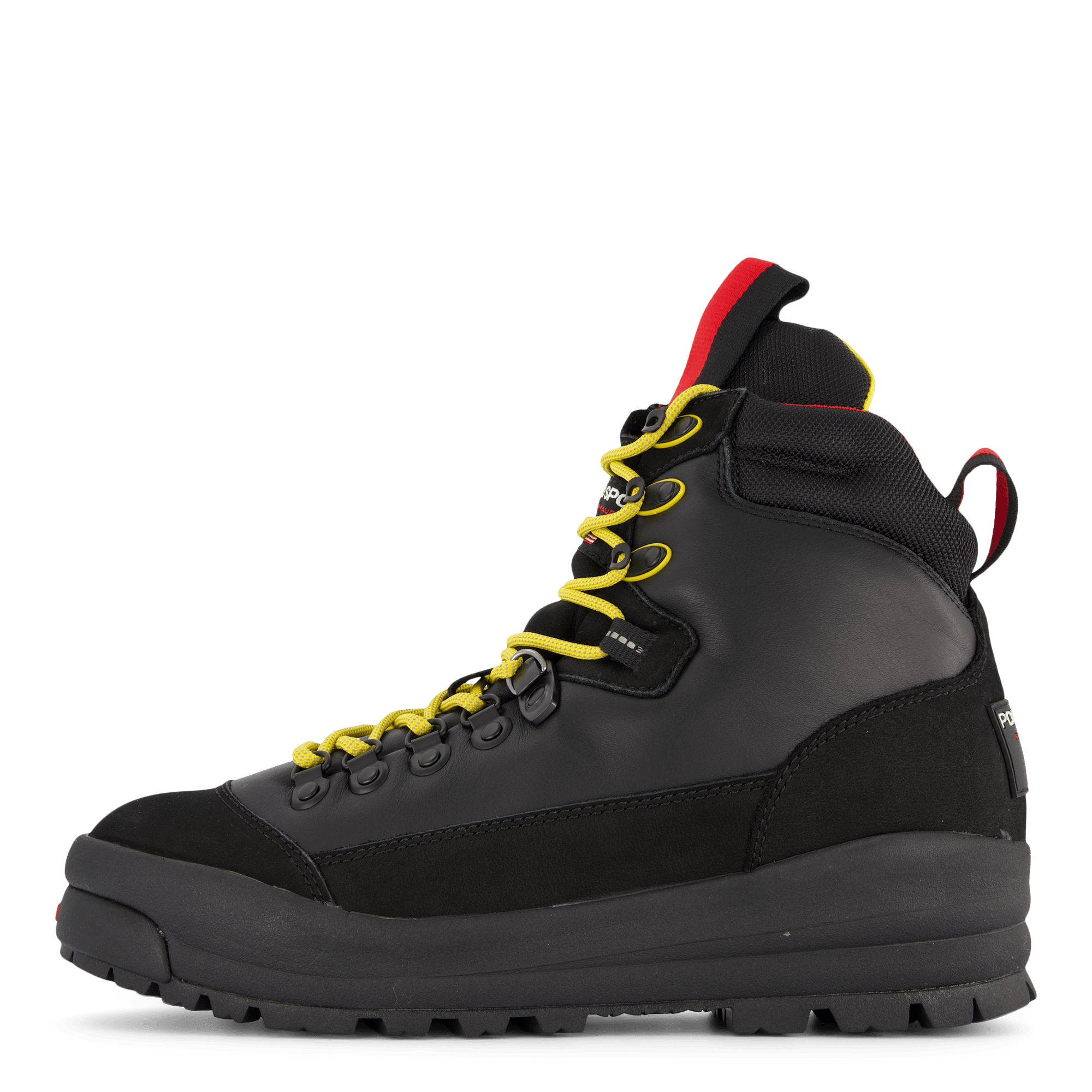 Polo Sport Hiker Leather Boot Black / Yellow / Red