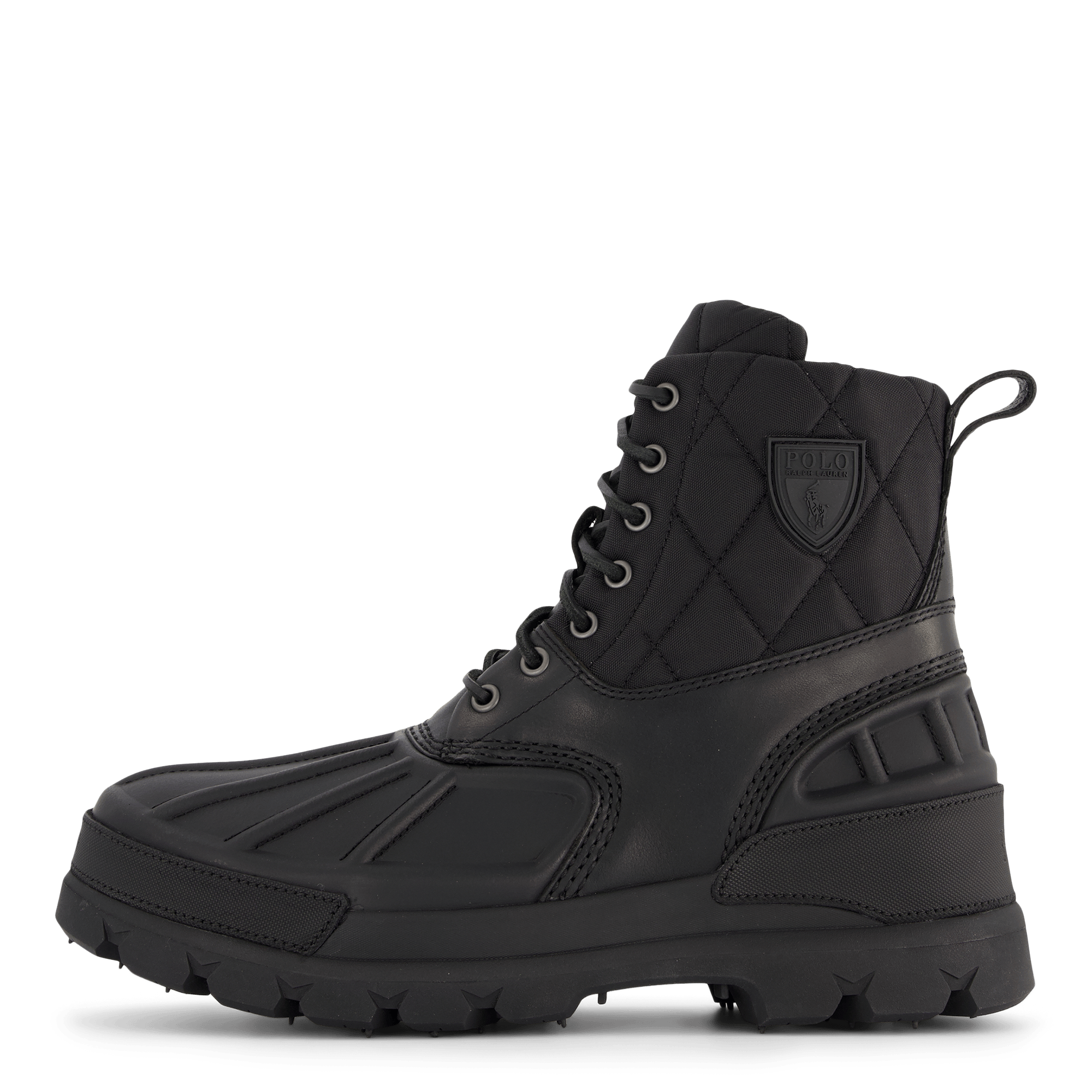 Oslo High Quilted Oxford & Leather Boot Black