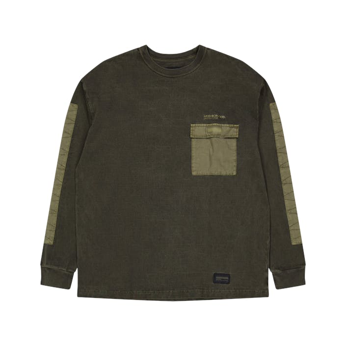 Design Pigment Dyed Crewneck L Olive Drab, Male, Vêtements, Tops, Vert, L