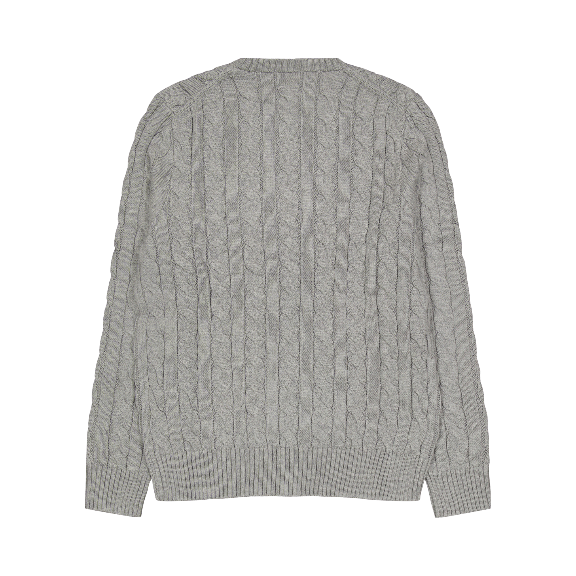 Cable-Knit Cotton Sweater Fawn Grey Heather - Bild 2