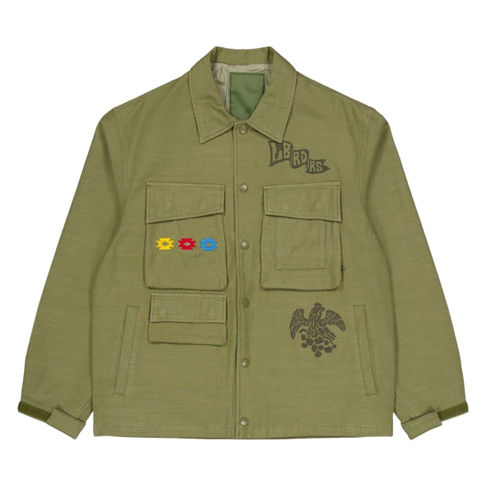Garment Dyed Military Jacket Olive, Male, Vêtements, vestes, Vert, M
