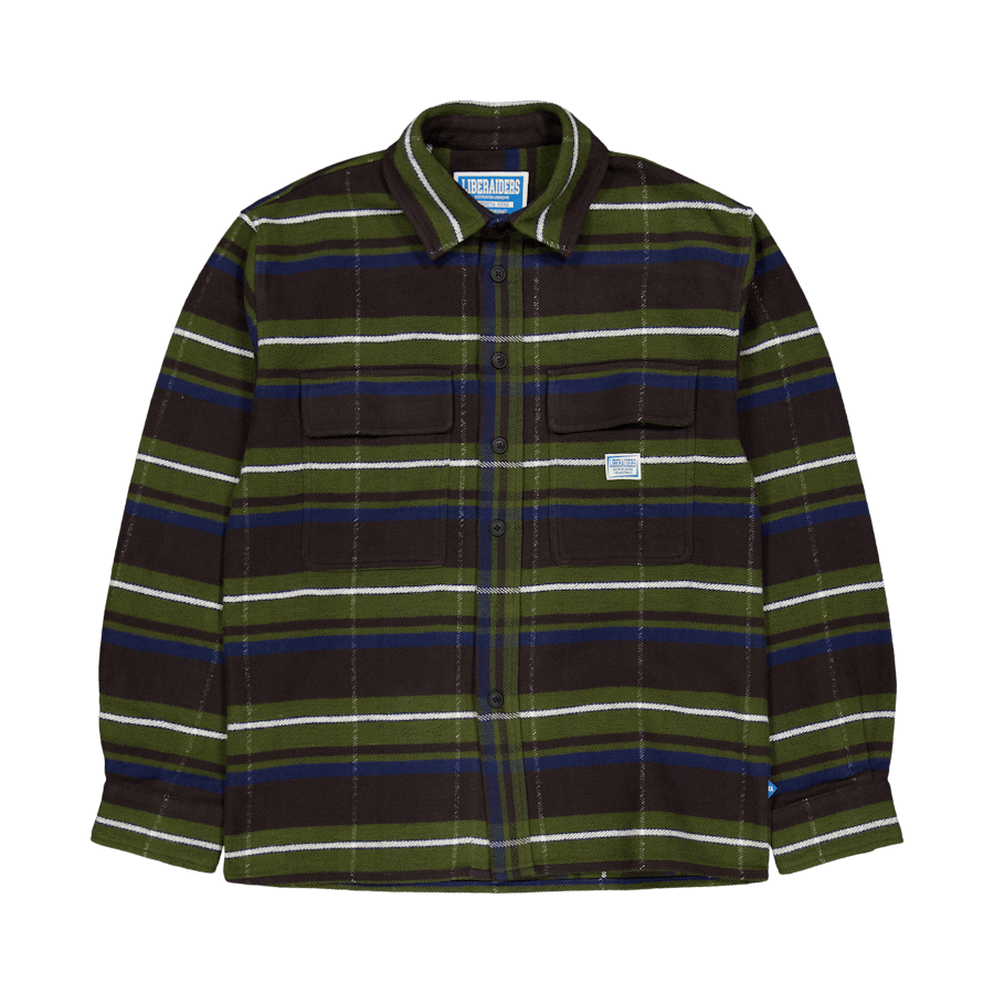 Stripe Flannel Shirt Green