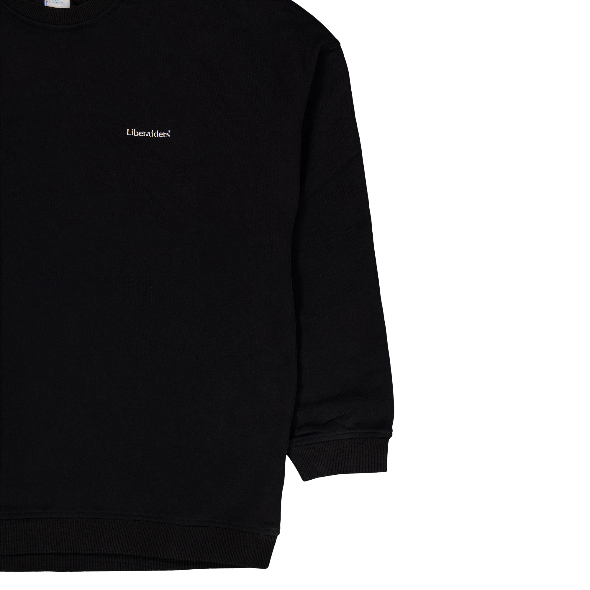 Cotton Fleece Quilted Crewneck Black - Bild 3