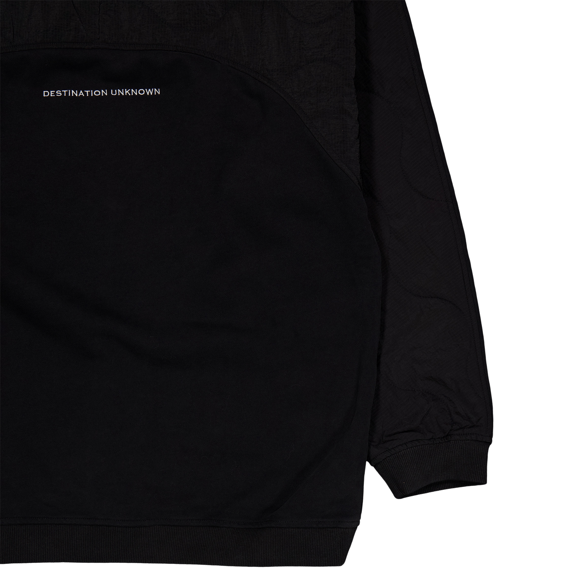 Cotton Fleece Quilted Crewneck Black - Bild 4