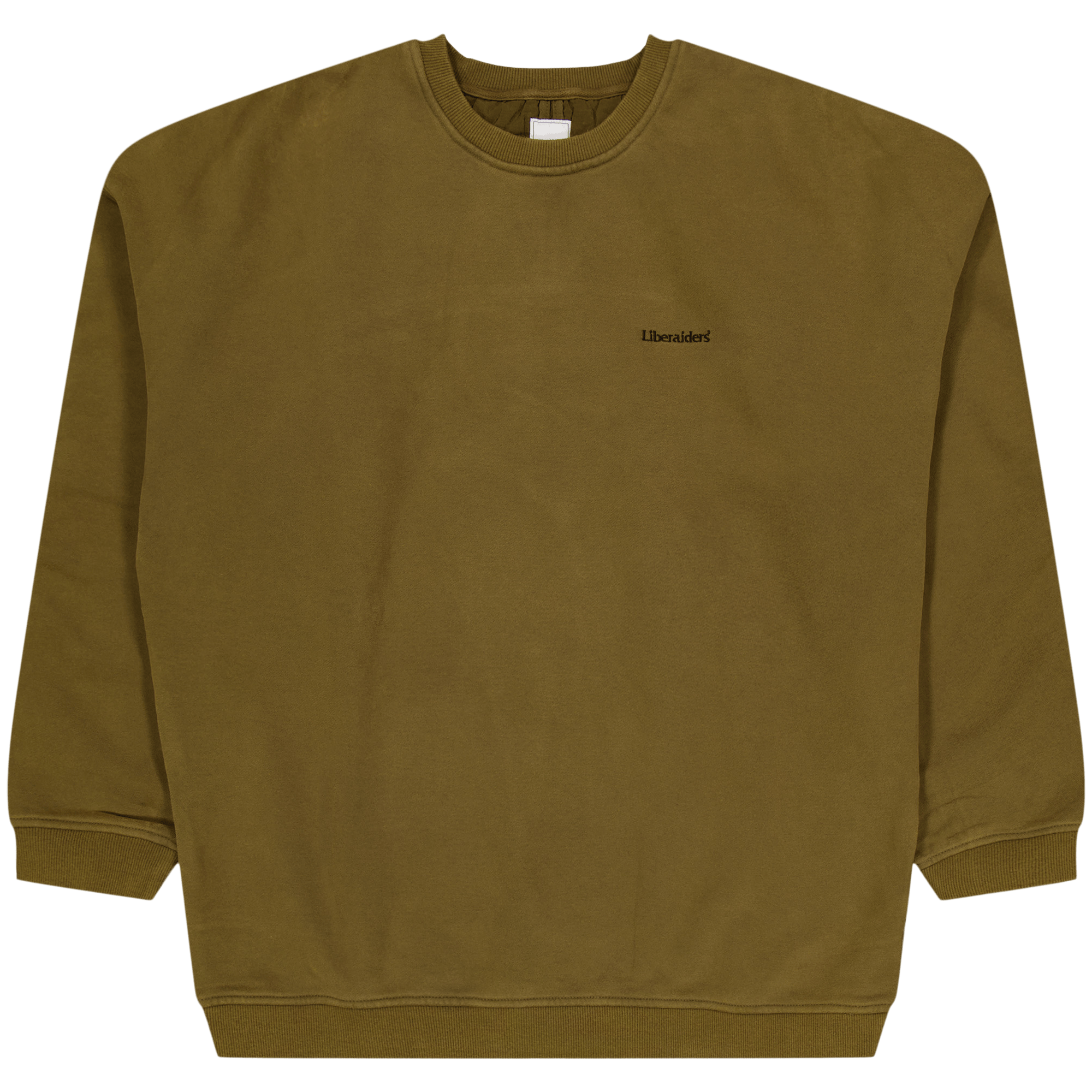 Cotton Fleece Quilted Crewneck Olive