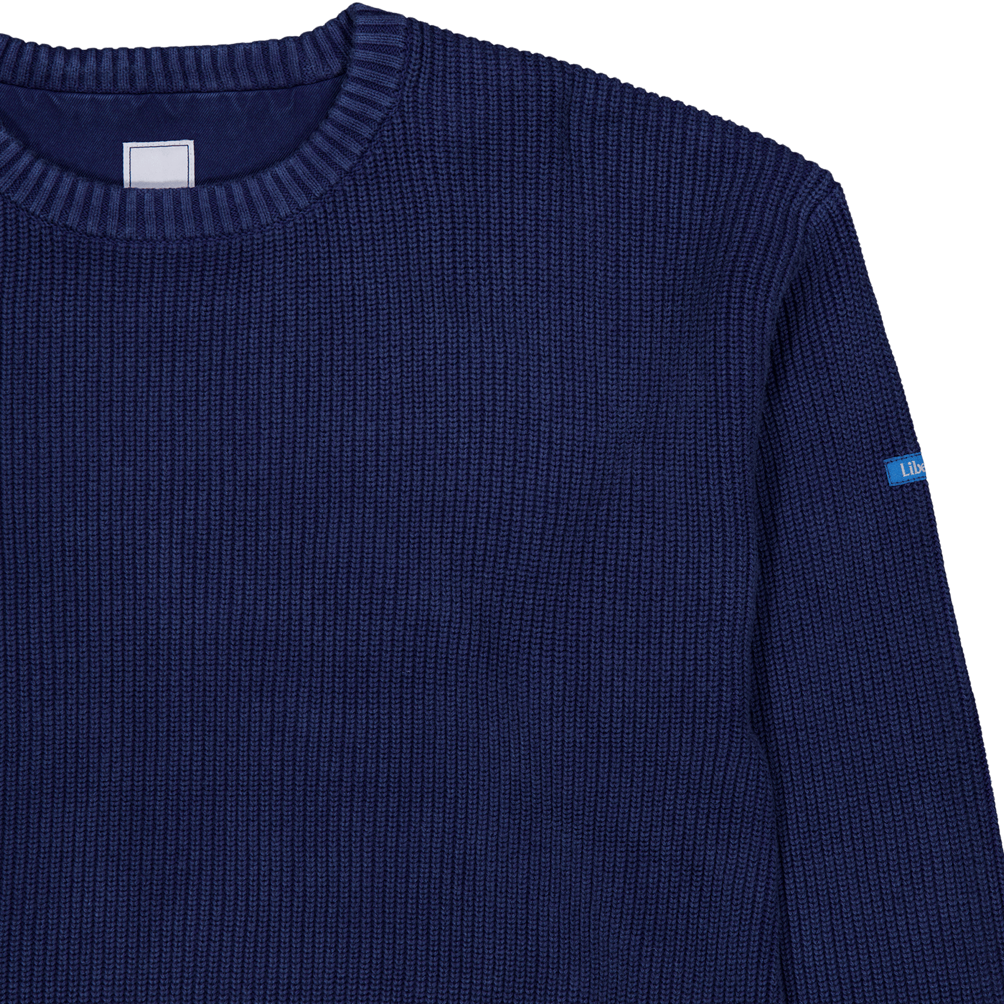 Garment Dyed Cotton Knit Crewn Navy - Bild 3