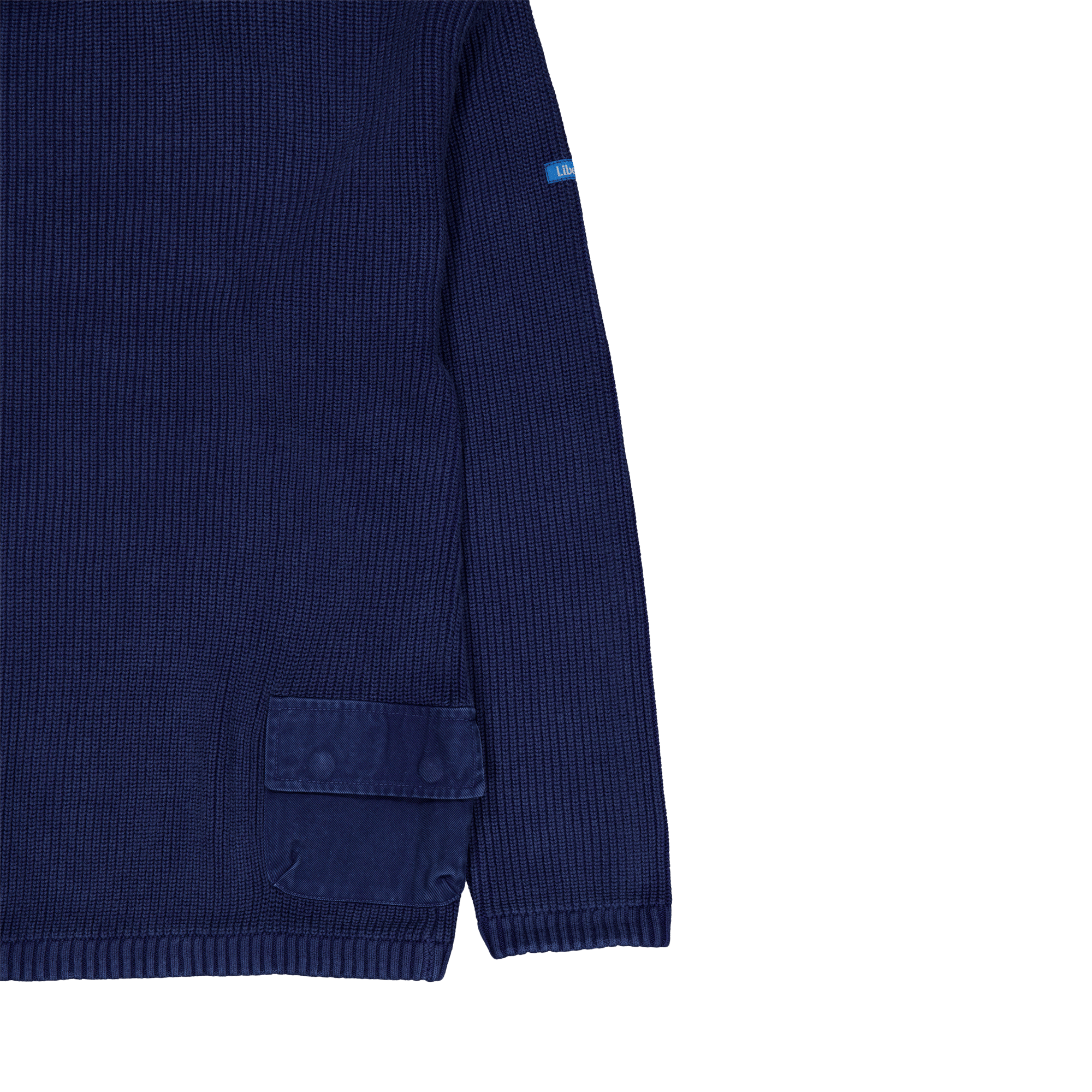Garment Dyed Cotton Knit Crewn Navy - Bild 4