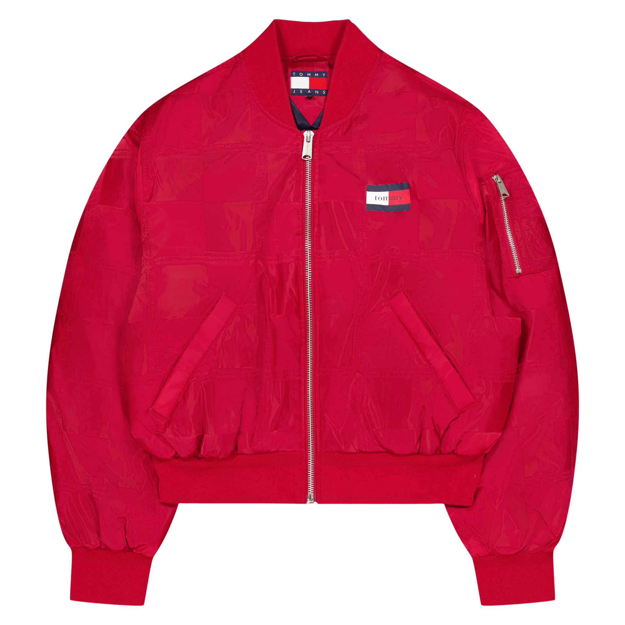 Tjcu Jacquard Boxy Bomber Jack Medium Red