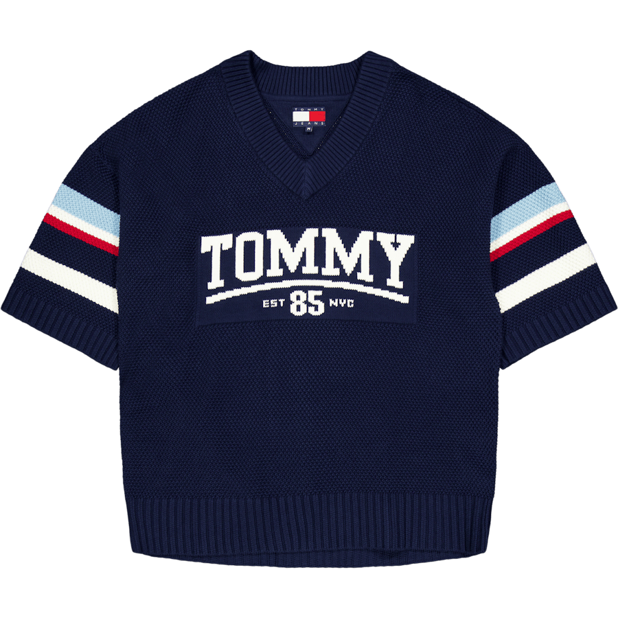 Tjcu Varsity Knit Top Carbon Navy