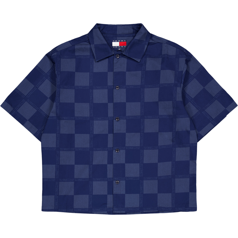Tjcu Boxy 1985 Checkerbrd Shir Carbon Navy